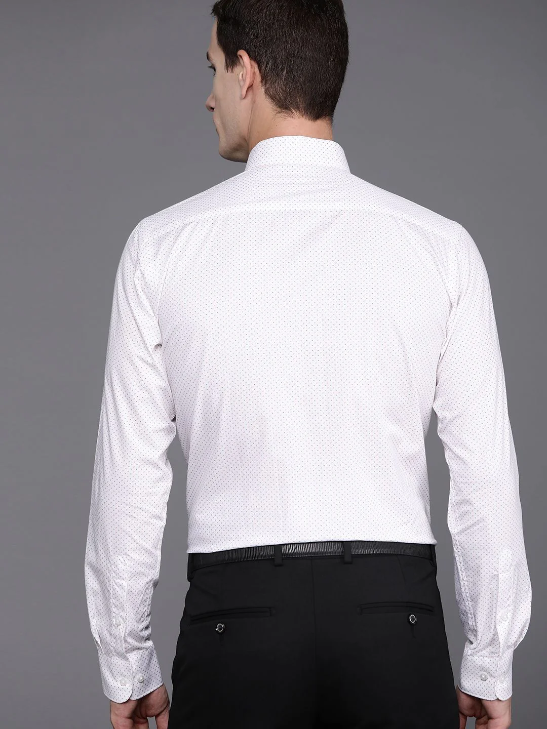 Raymond Men Pure Cotton Micro Ditsy Slim Fit Formal Shirt - Image 4