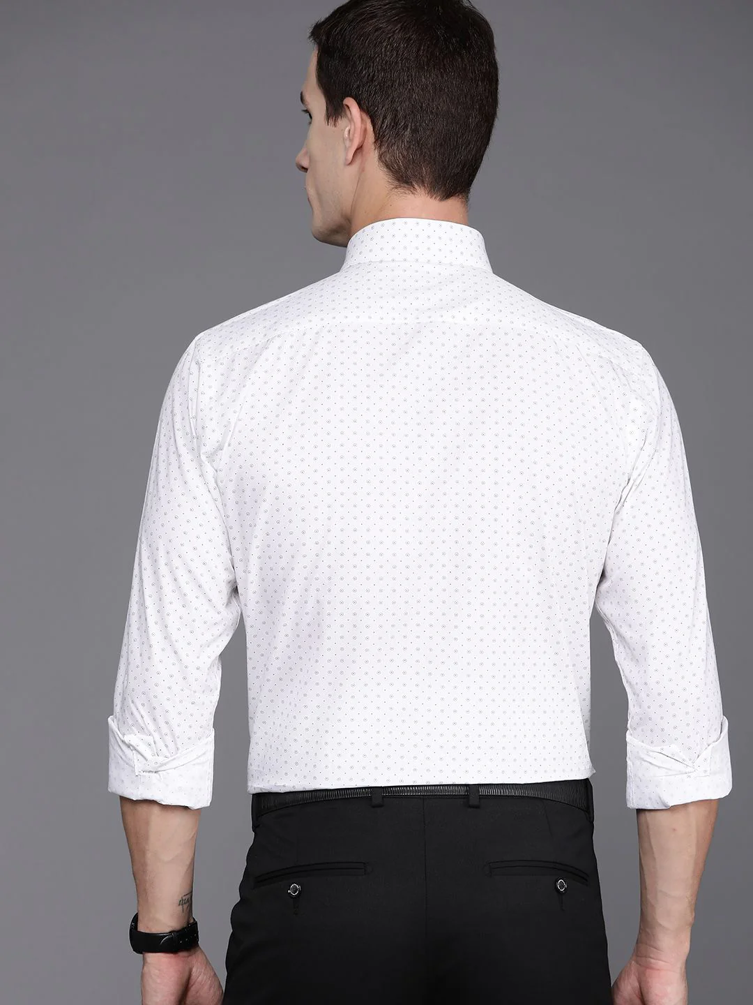 Raymond Men Pure Cotton Micro Ditsy Slim Fit Formal Shirt - Image 6