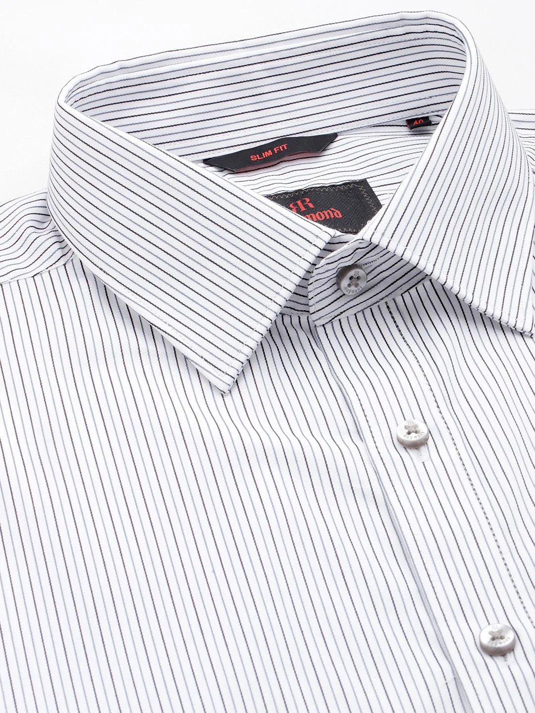Raymond Men Pure Cotton Slim Fit Striped Formal Shirt - Image 2