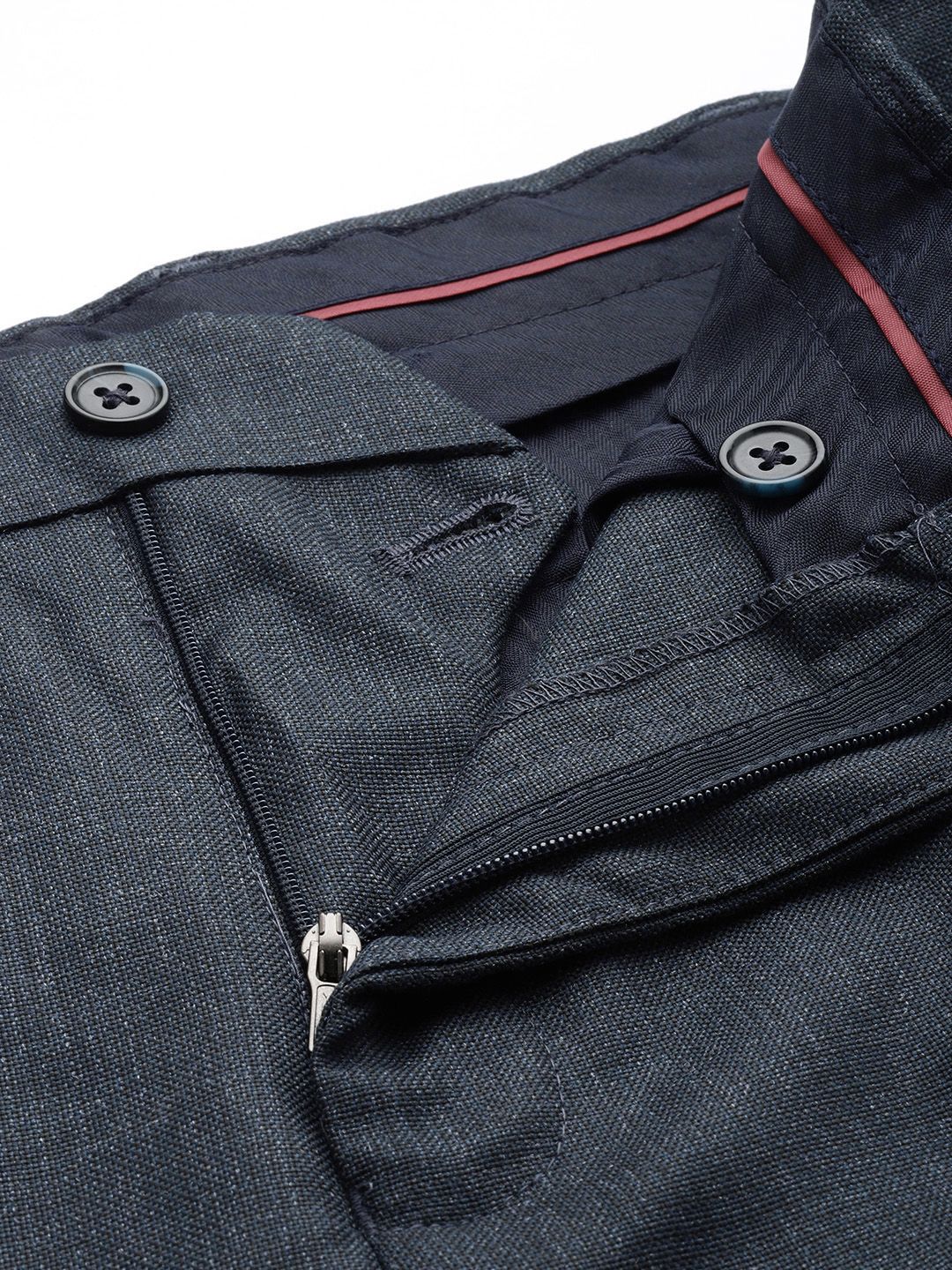 Raymond Men Self Design Textured Slim Fit Formal Trousers - Image 4