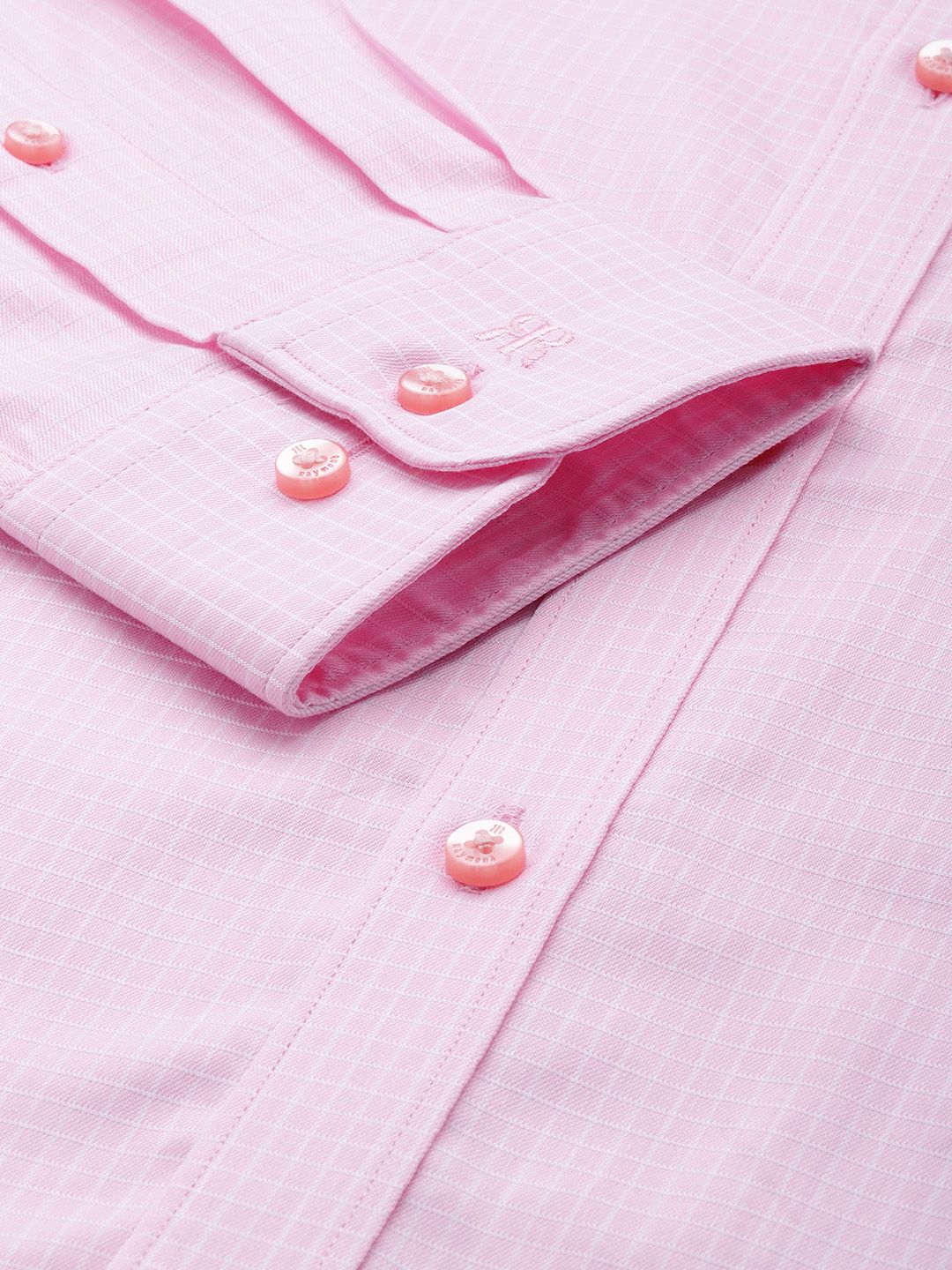 Raymond Men Slim Fit Micro Checks Pure Cotton Formal Shirt - Image 3