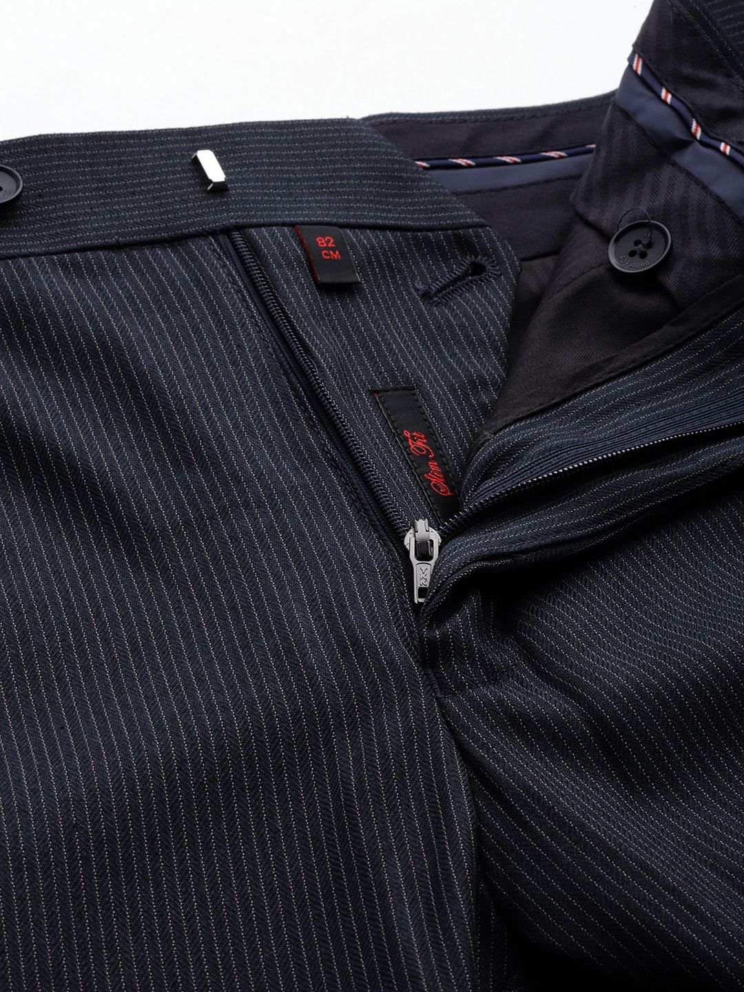 Raymond Men Striped Slim Fit Formal Trousers - Image 4