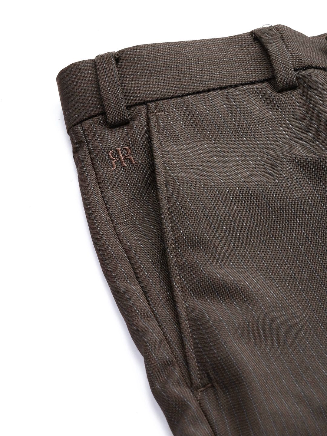 Raymond Men Striped Slim Fit Formal Trousers - Image 6