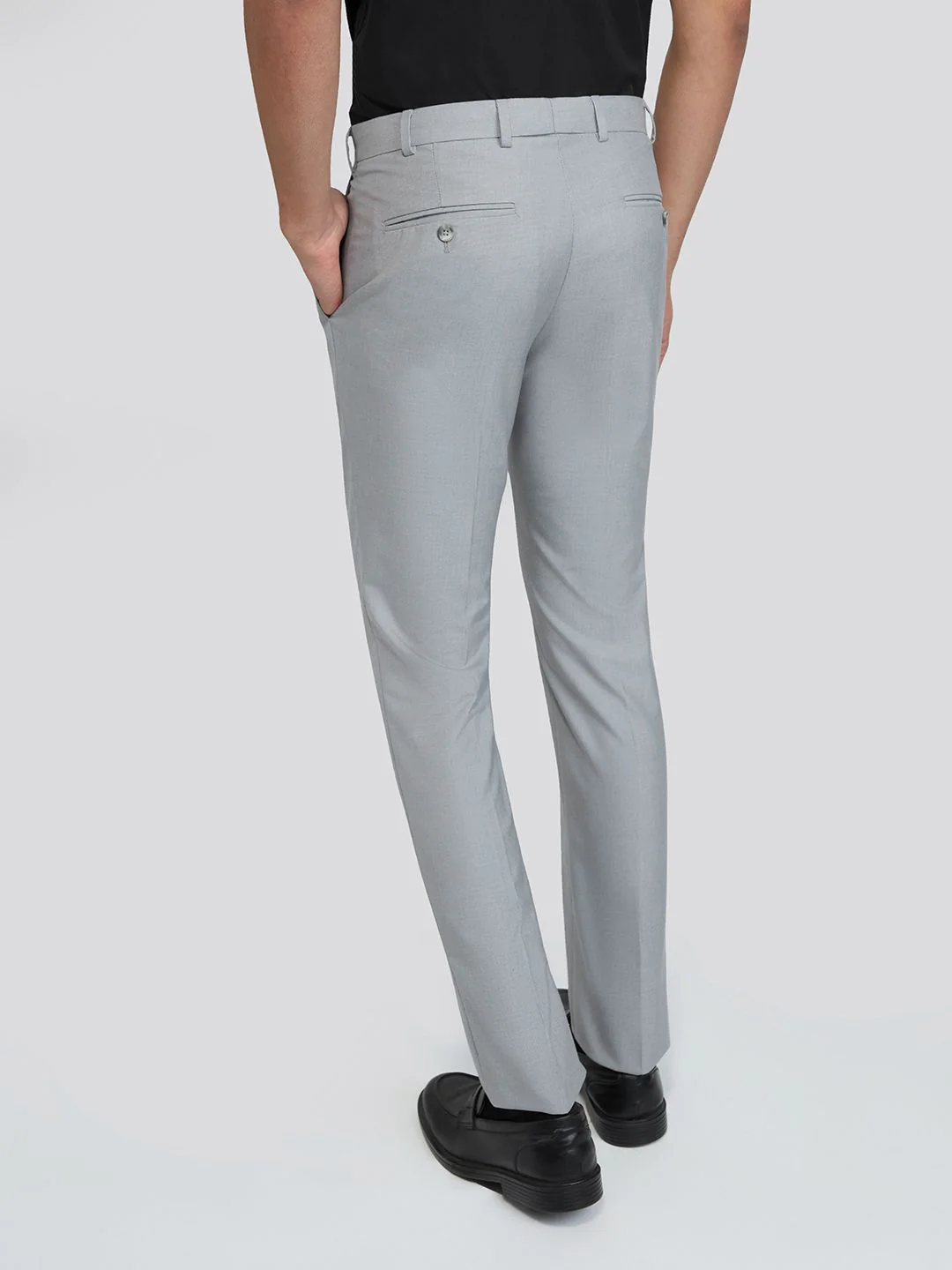 Raymond Men Textured Slim Fit Easy Wash Trousers - Image 3