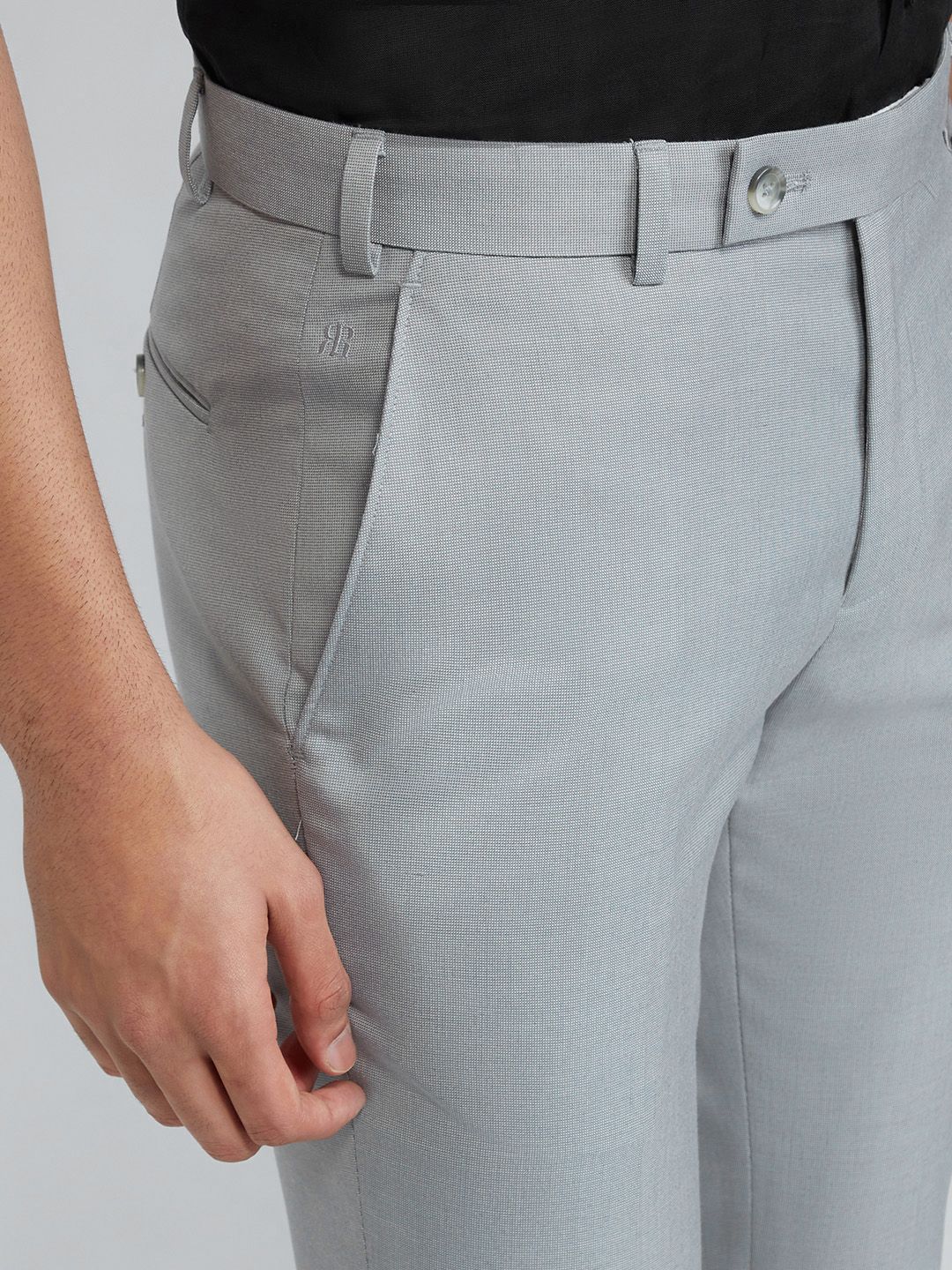 Raymond Men Textured Slim Fit Easy Wash Trousers - Image 4