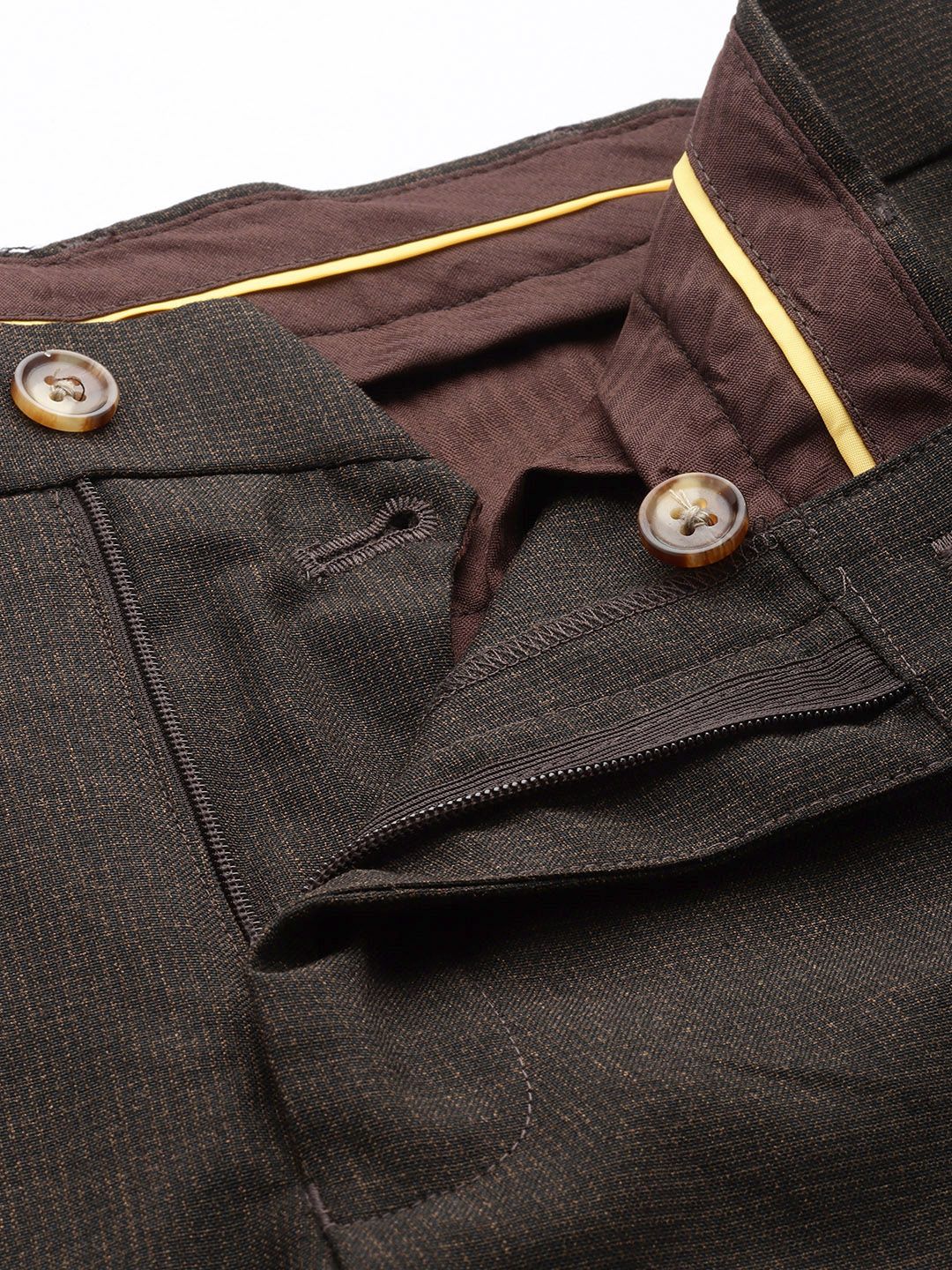 Raymond Men Textured Slim Fit Formal Trousers - Image 4