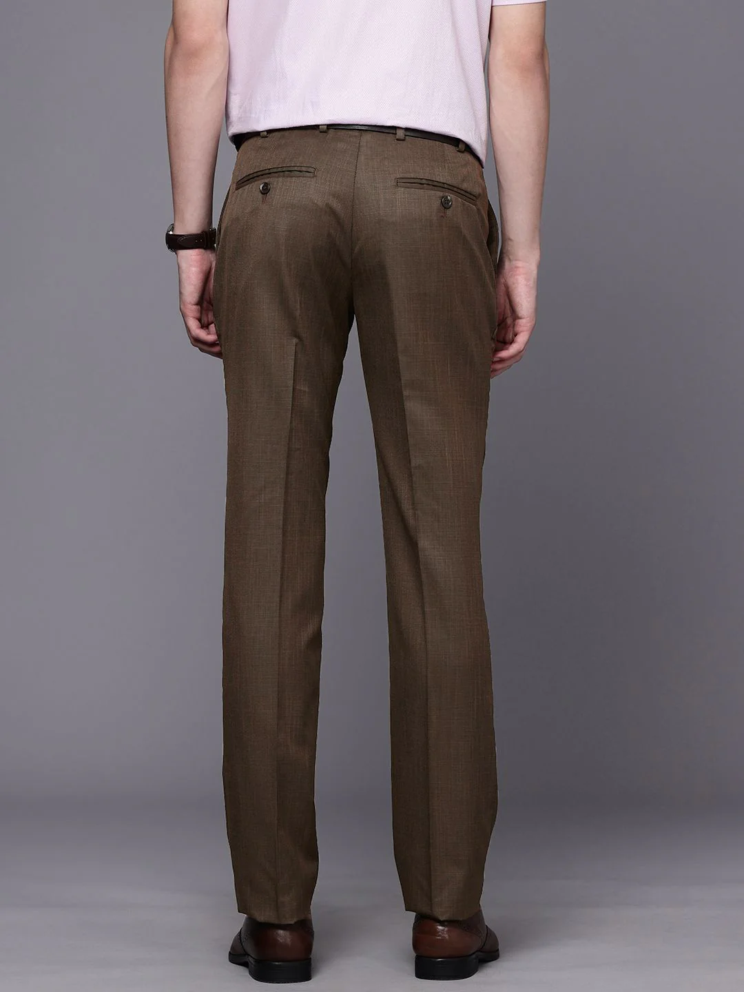 Raymond Men Textured Slim Fit Formal Trousers - Image 3