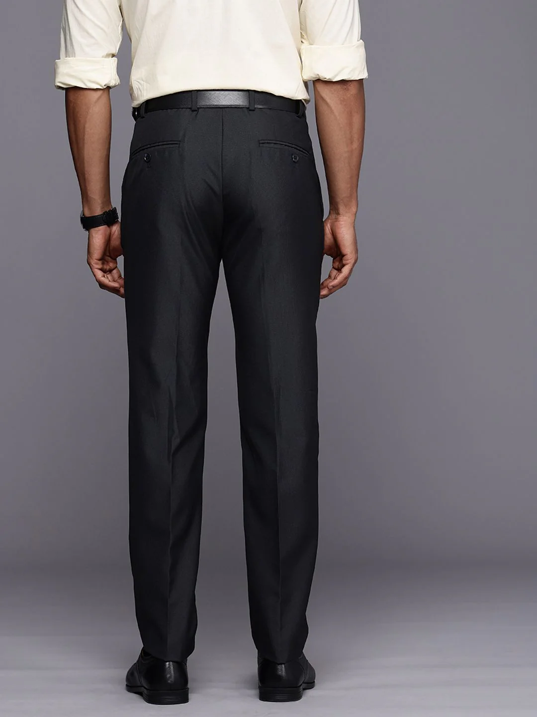 Raymond Men Textured Slim Fit Trousers - Image 3