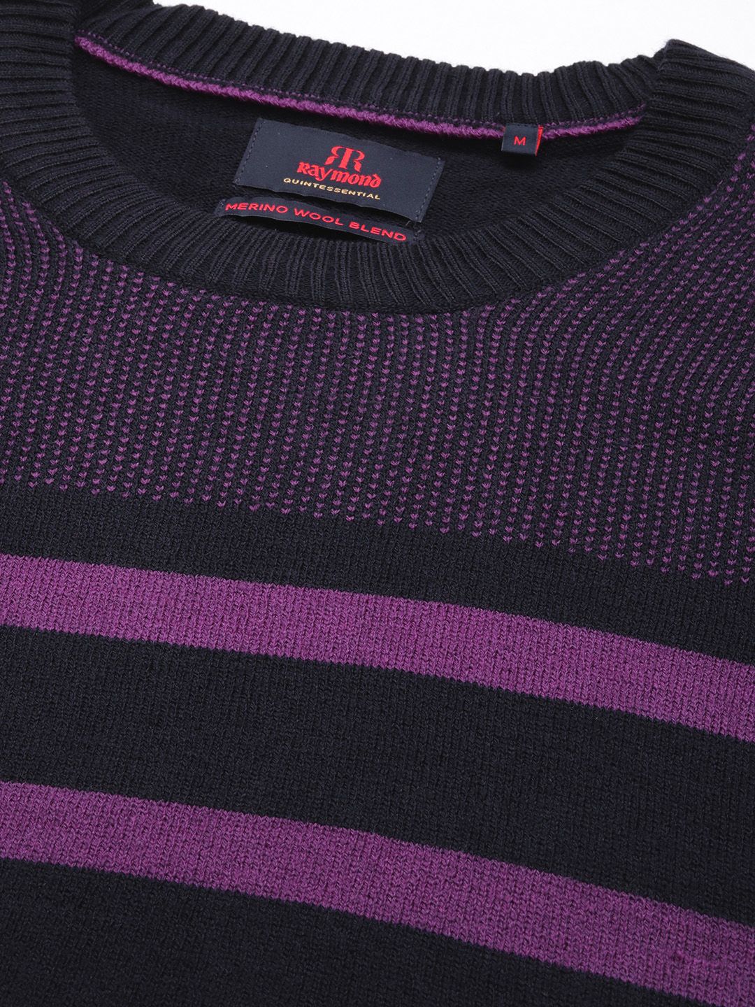 Raymond Men Violet Striped Pullover - Image 2