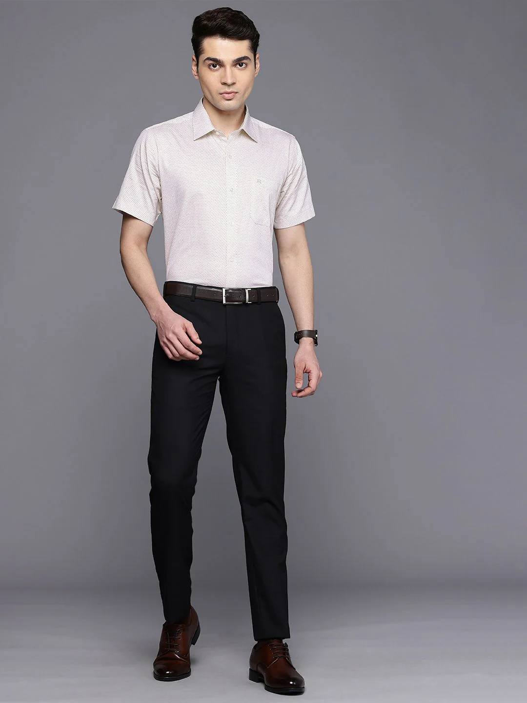 Raymond Micro Ditsy Printed Pure Cotton Formal Shirt - Image 4
