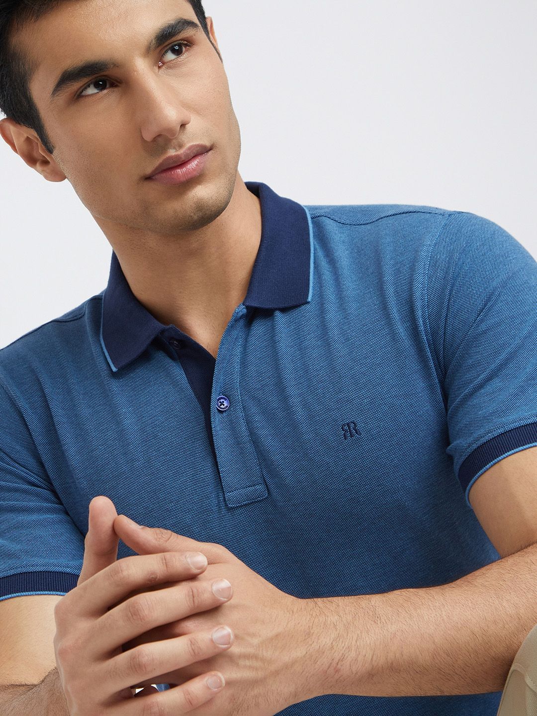 Raymond Modern Fit Pure Cotton Polo Collar T-shirt - Image 7