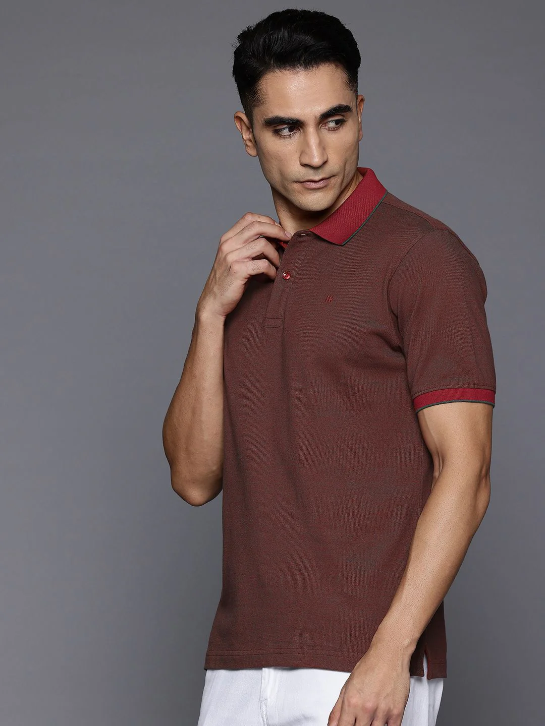 Raymond Modern Fit Pure Cotton Polo Collar T-shirt - Image 3