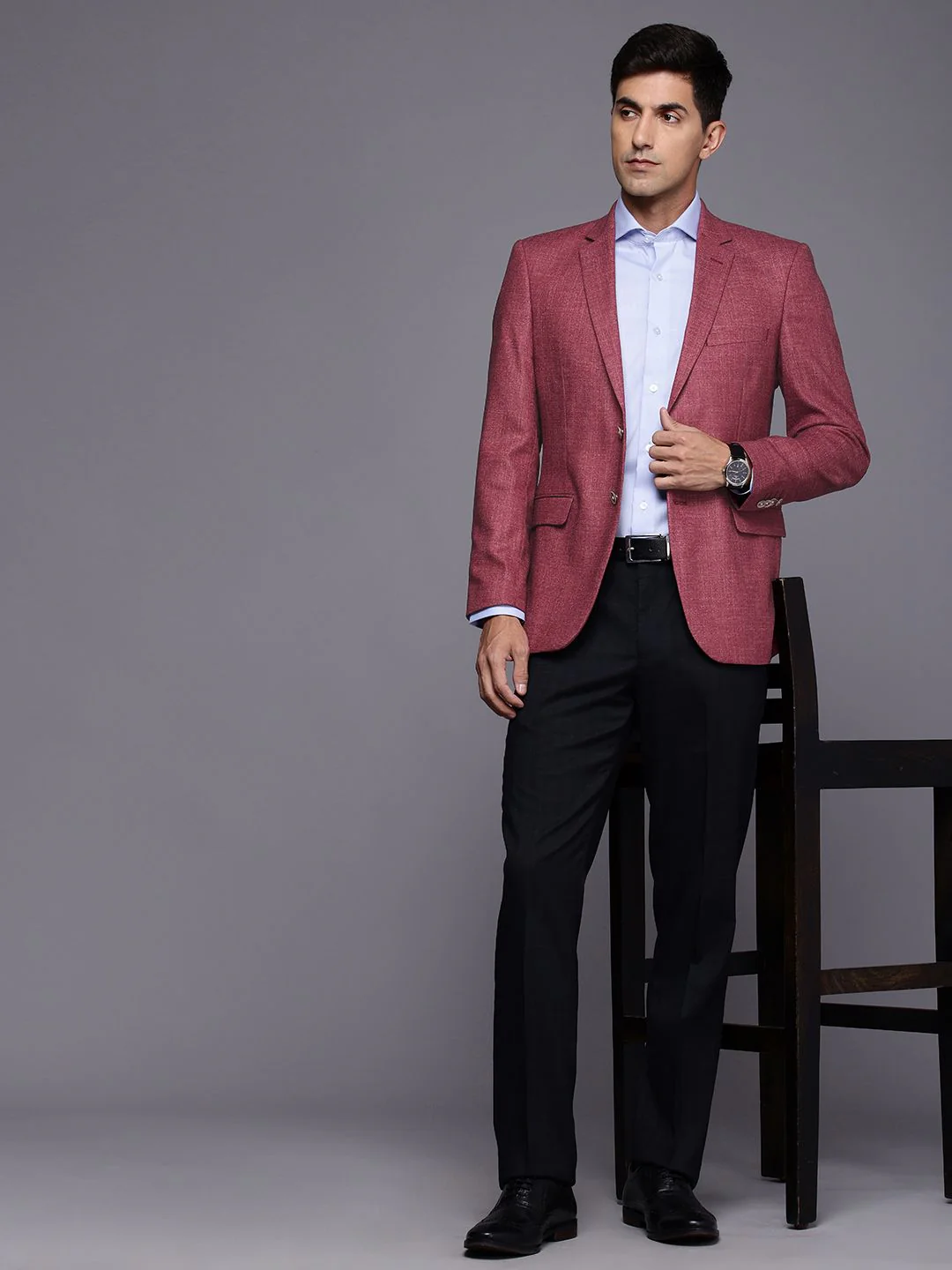 Raymond Notched Lapel Single-Breasted Formal Blazers - Image 4