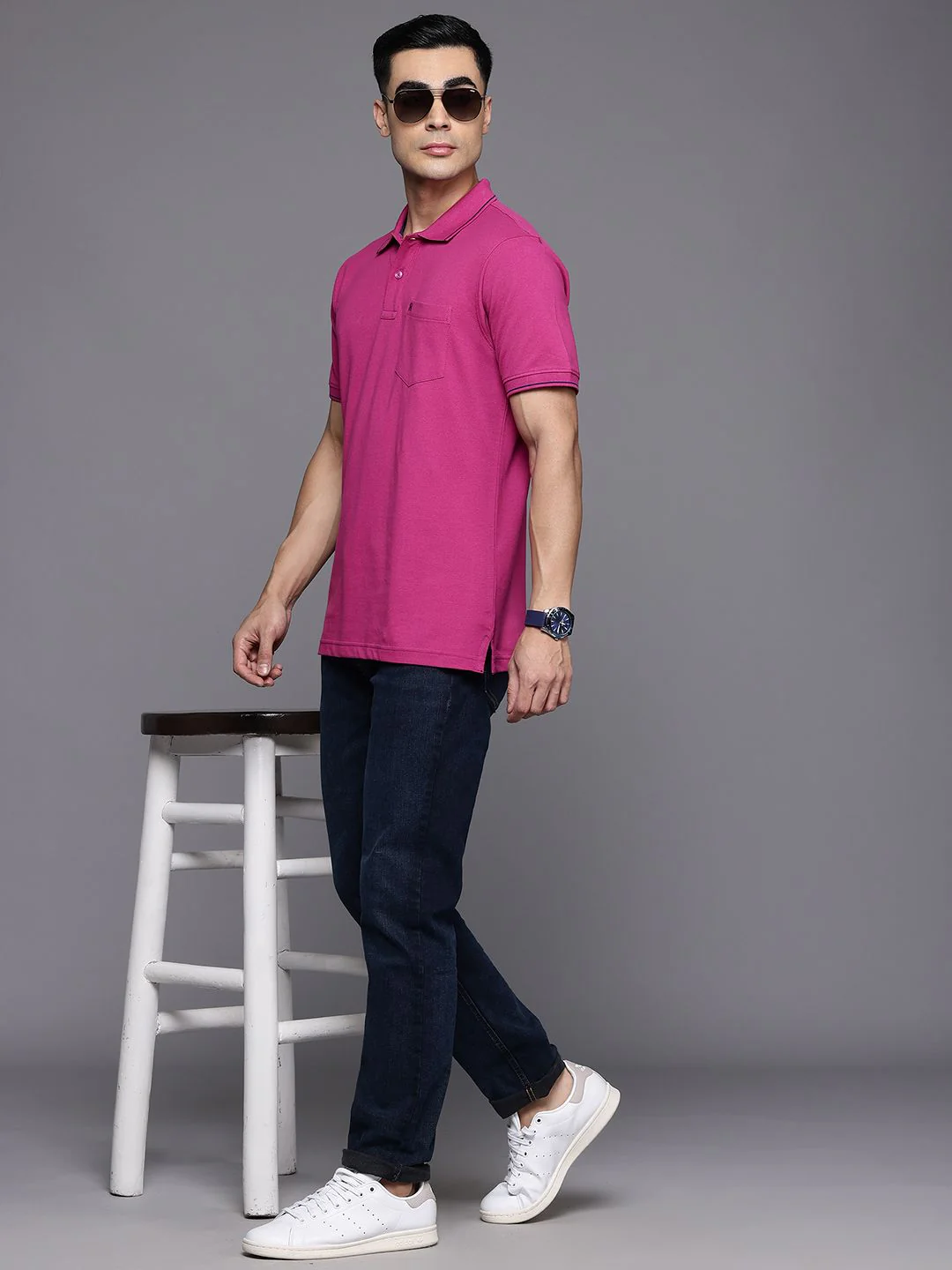 Raymond Pure Cotton Modern Fit Polo Collar T-shirt - Image 4