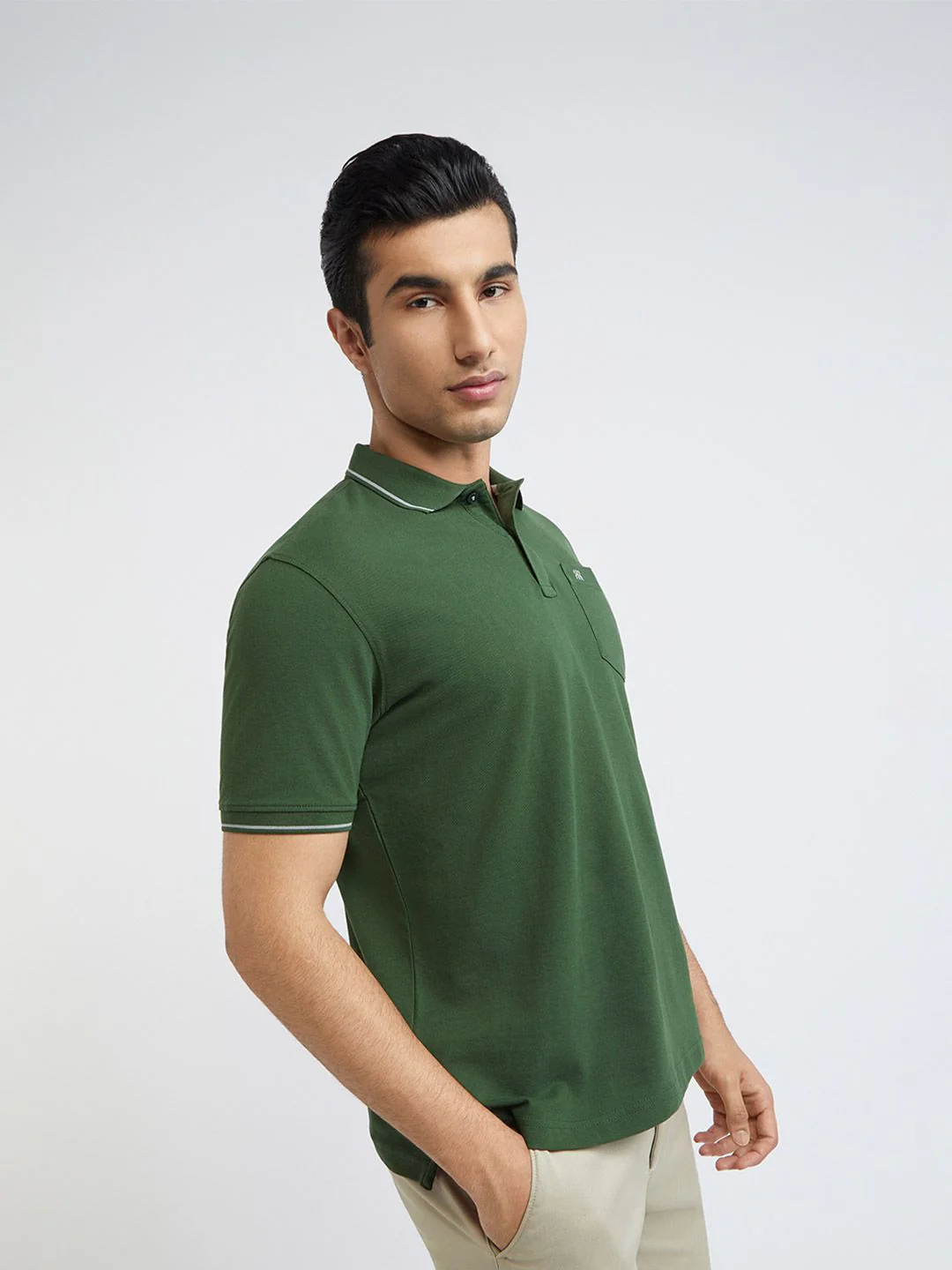 Raymond Pure Cotton Modern Fit Polo Collar T-shirt - Image 3