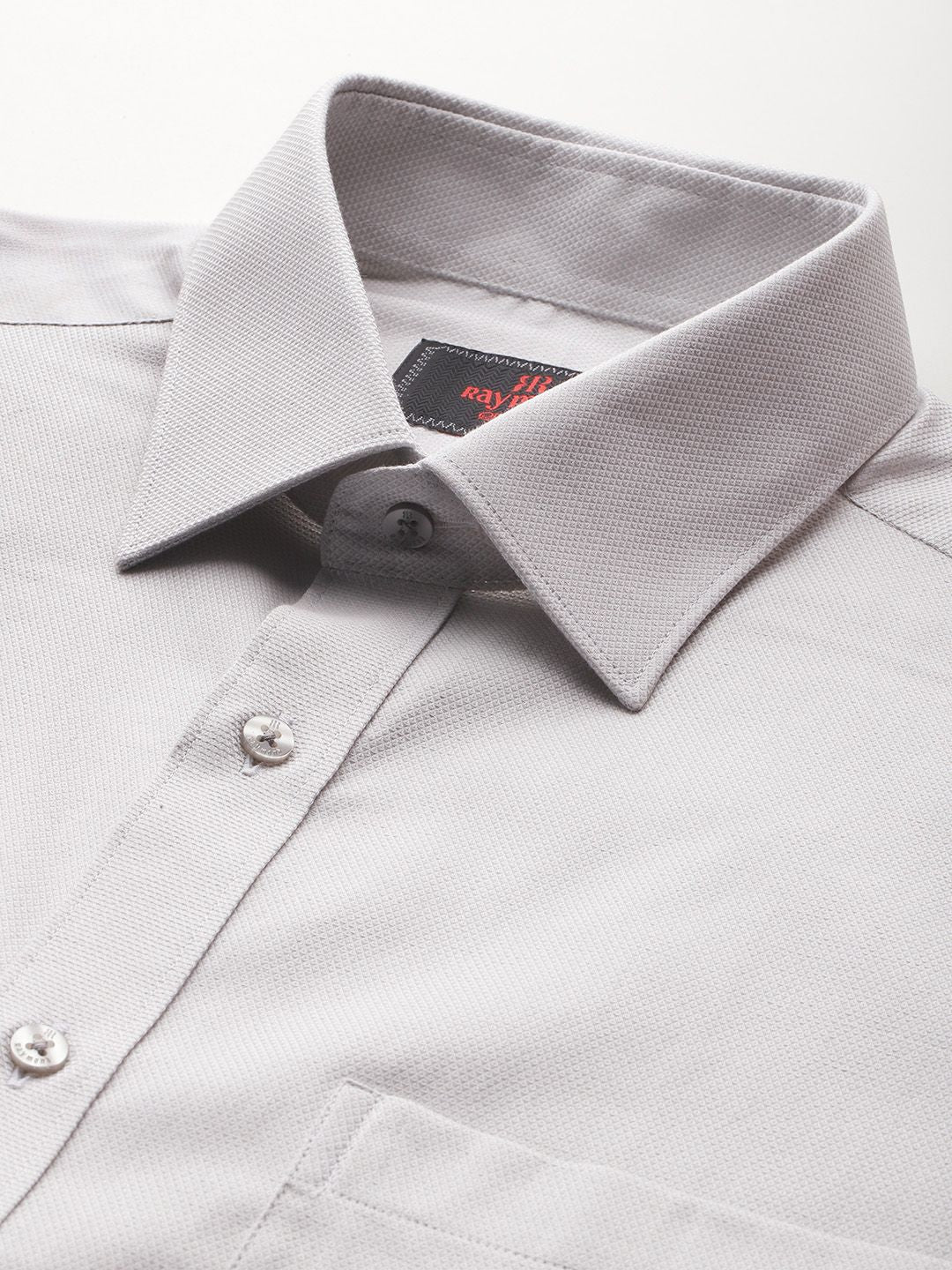 Raymond Pure Cotton Self-Design Slim Fit Formal Shirt - Image 2