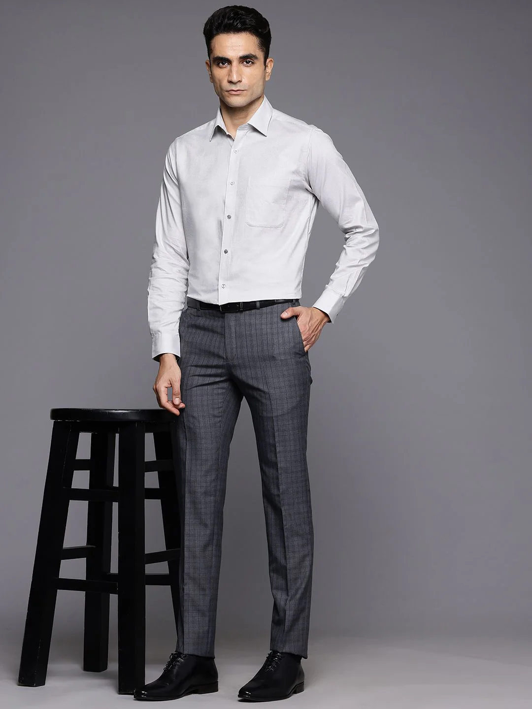 Raymond Pure Cotton Self-Design Slim Fit Formal Shirt - Image 6