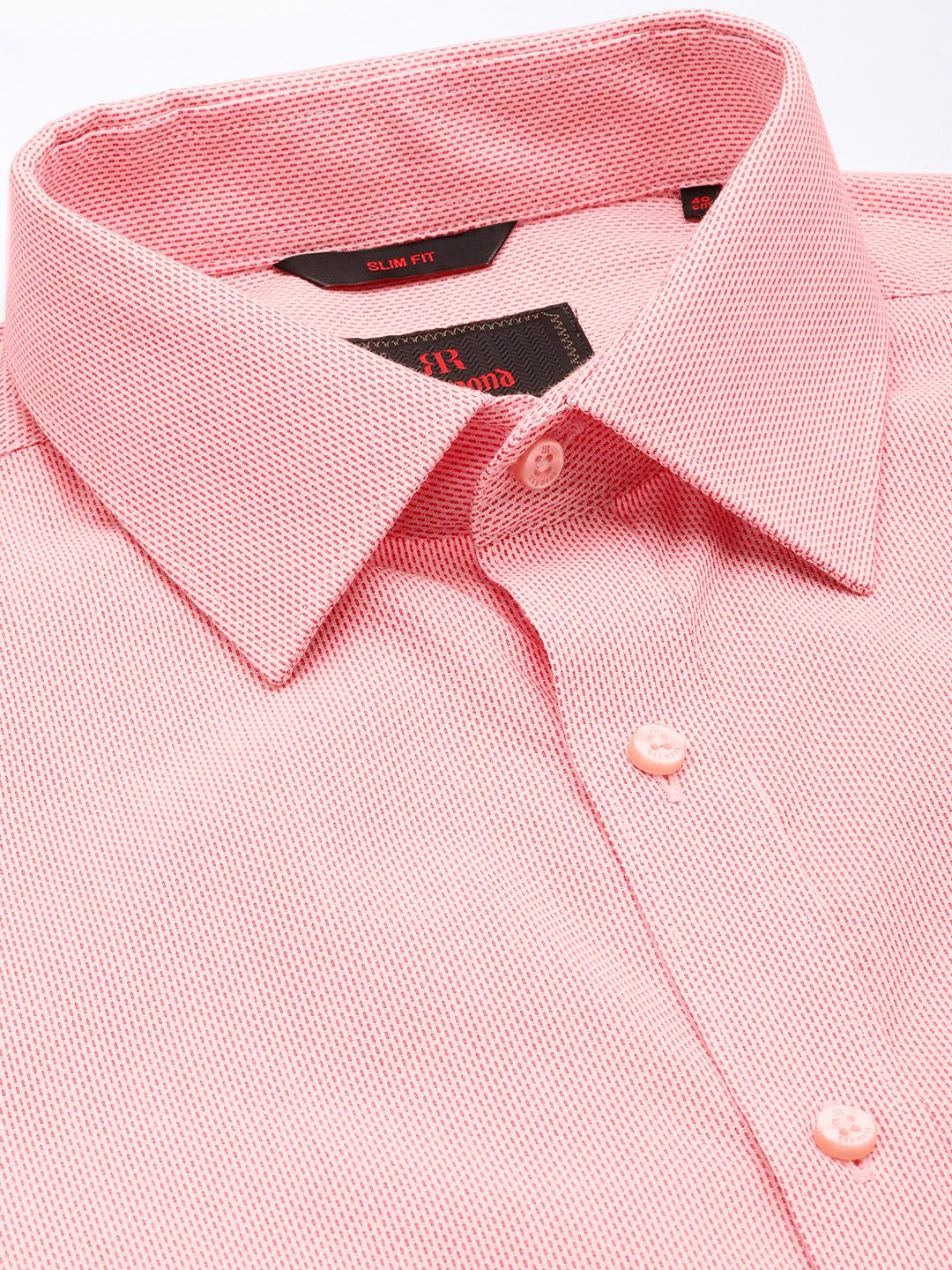 Raymond Pure Cotton Self Design Slim Fit Opaque Formal Shirt - Image 2