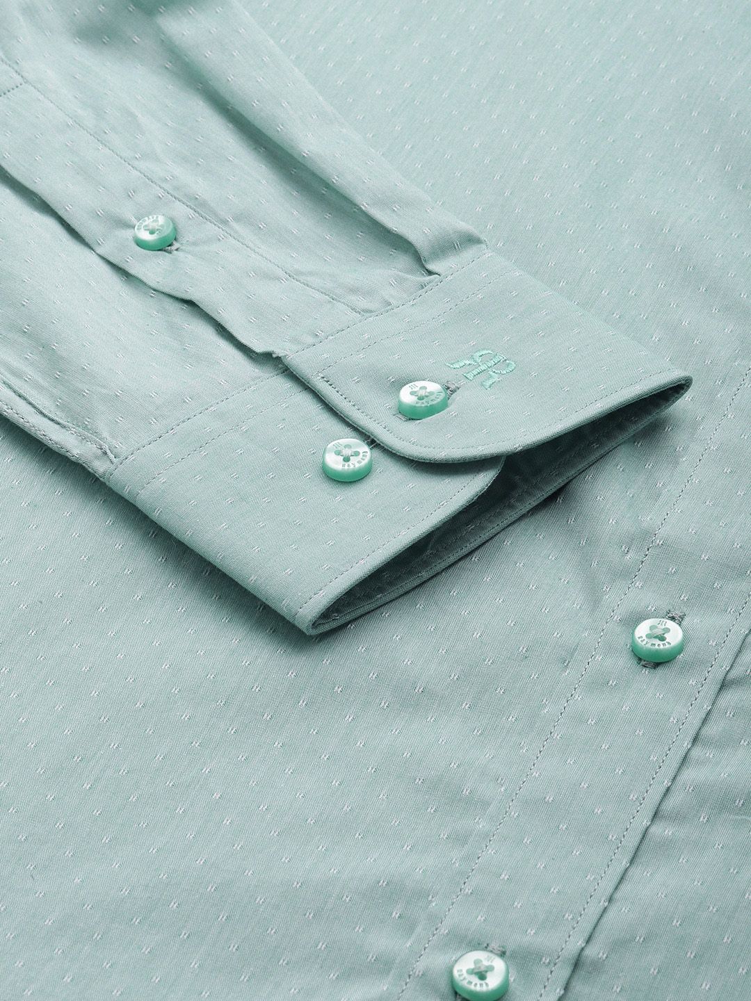 Raymond Pure Cotton Self Design Slim Fit Textured Formal Shirt - Image 3