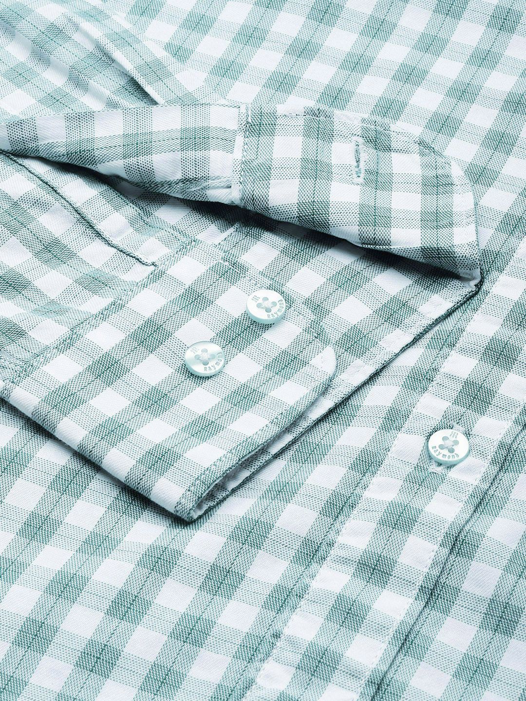 Raymond Pure Cotton Slim Fit Checked Casual Shirt - Image 3