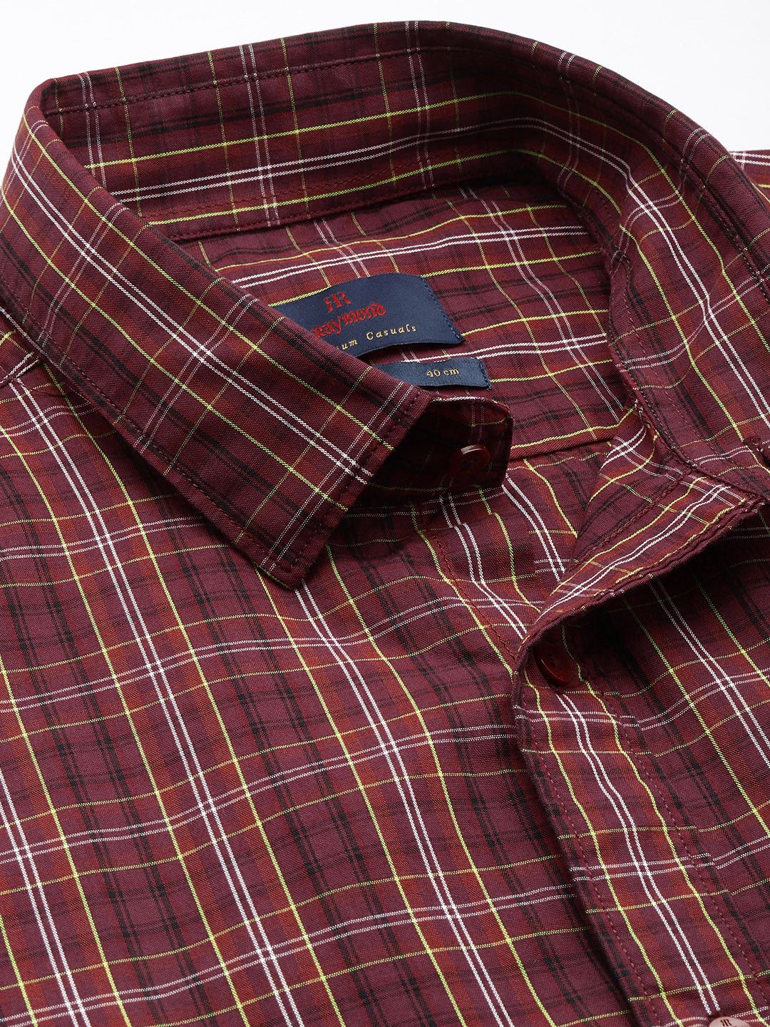 Raymond Pure Cotton Slim Fit Checked Casual Shirt - Image 2