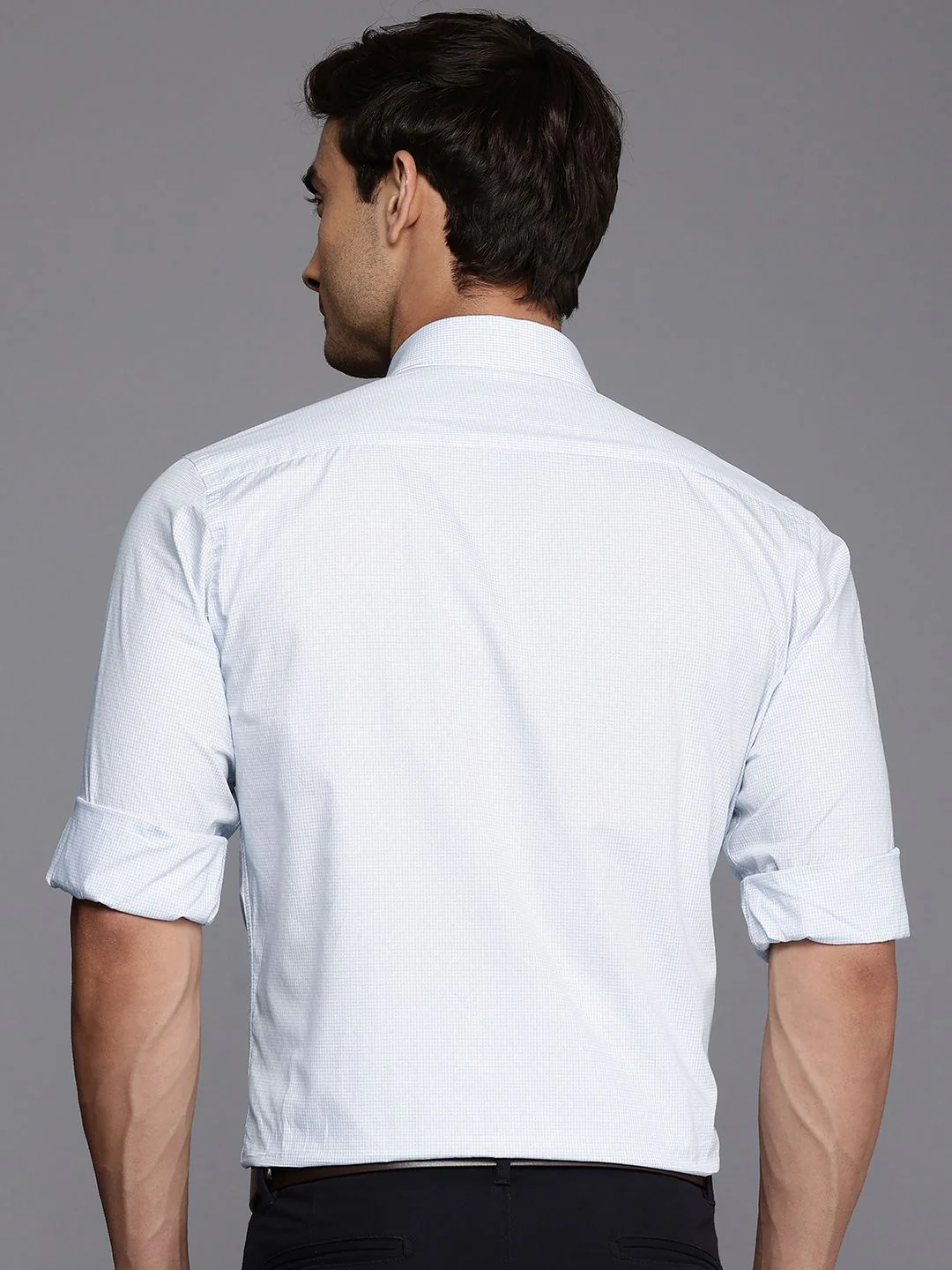 Raymond Pure Cotton Slim Fit Micro Checks Opaque Formal Shirt - Image 4