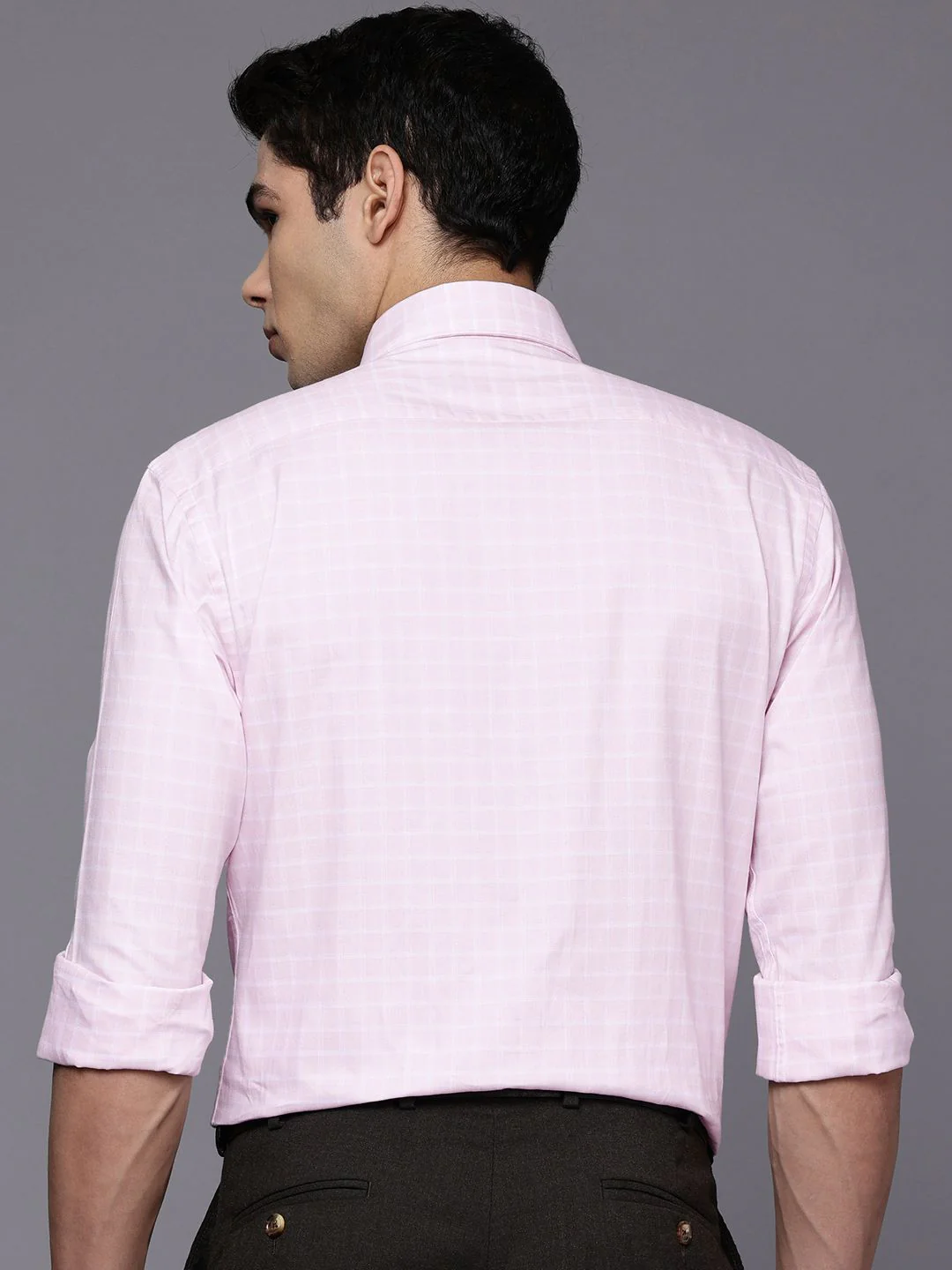 Raymond Pure Cotton Slim Fit Opaque Checked Formal Shirt - Image 4