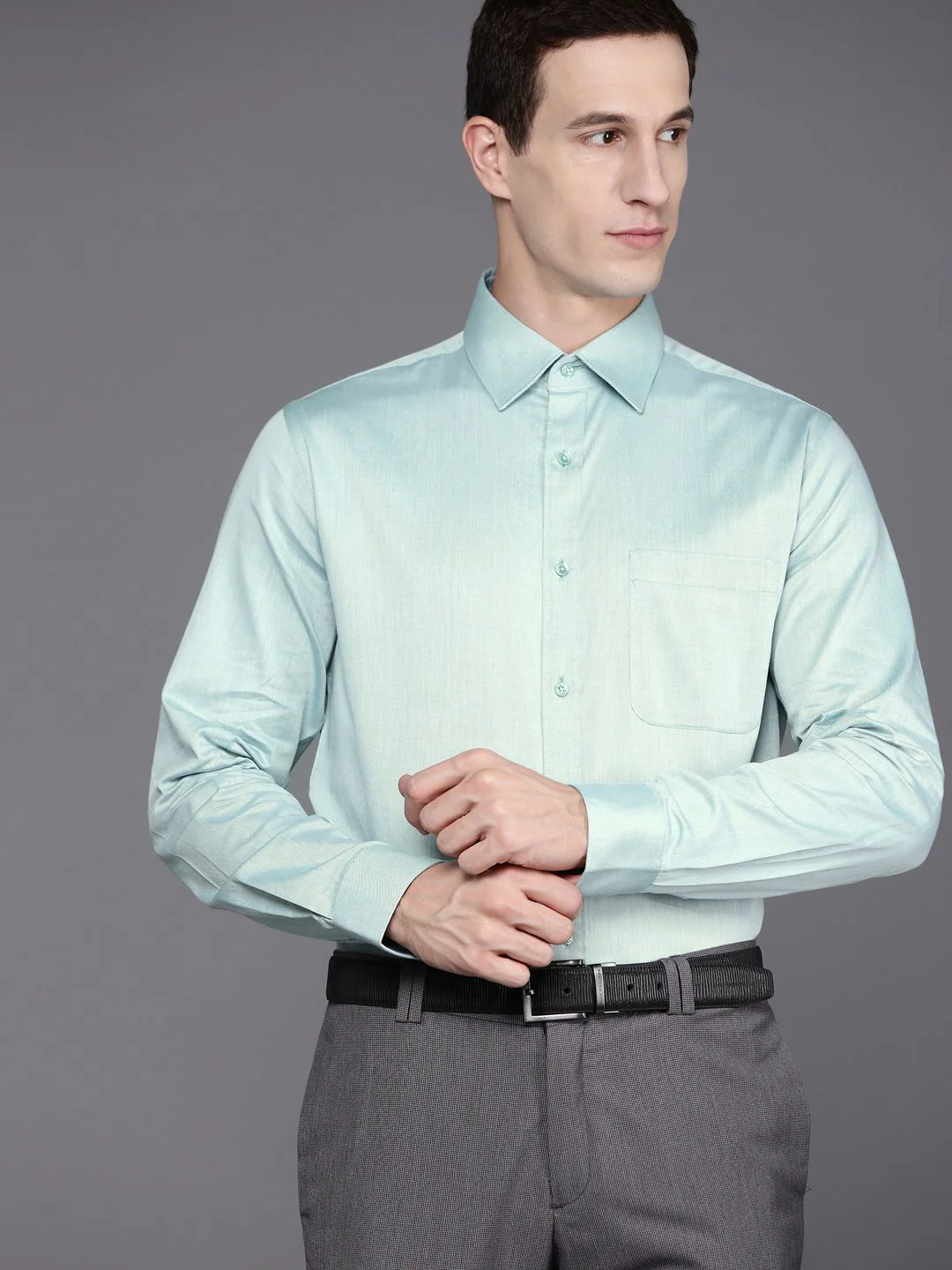 Raymond Pure Cotton Slim Fit Opaque Formal Shirt - Image 5