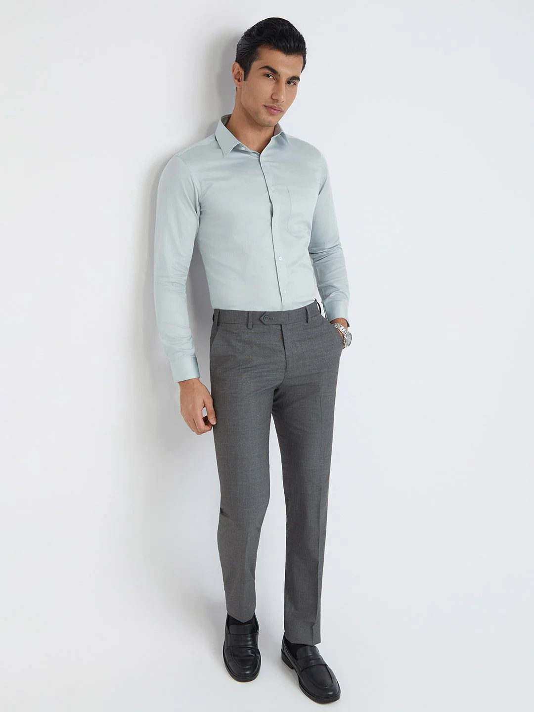 Raymond Pure Cotton Slim Fit Opaque Formal Shirt - Image 6
