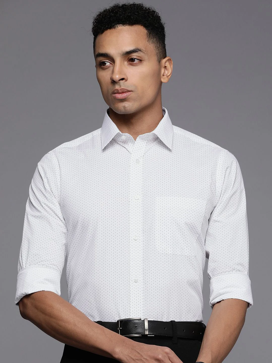 Raymond Pure Cotton Slim Fit Printed Formal Shirt - Image 5