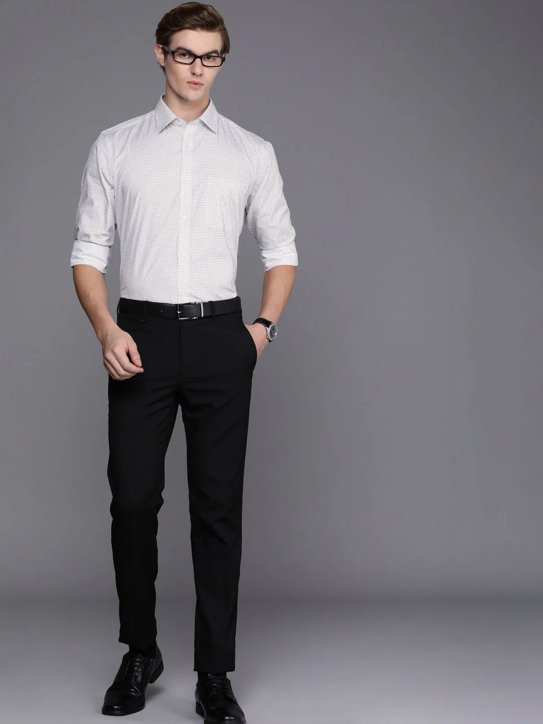 Raymond Pure Cotton Slim Fit Printed Formal Shirt - Image 6