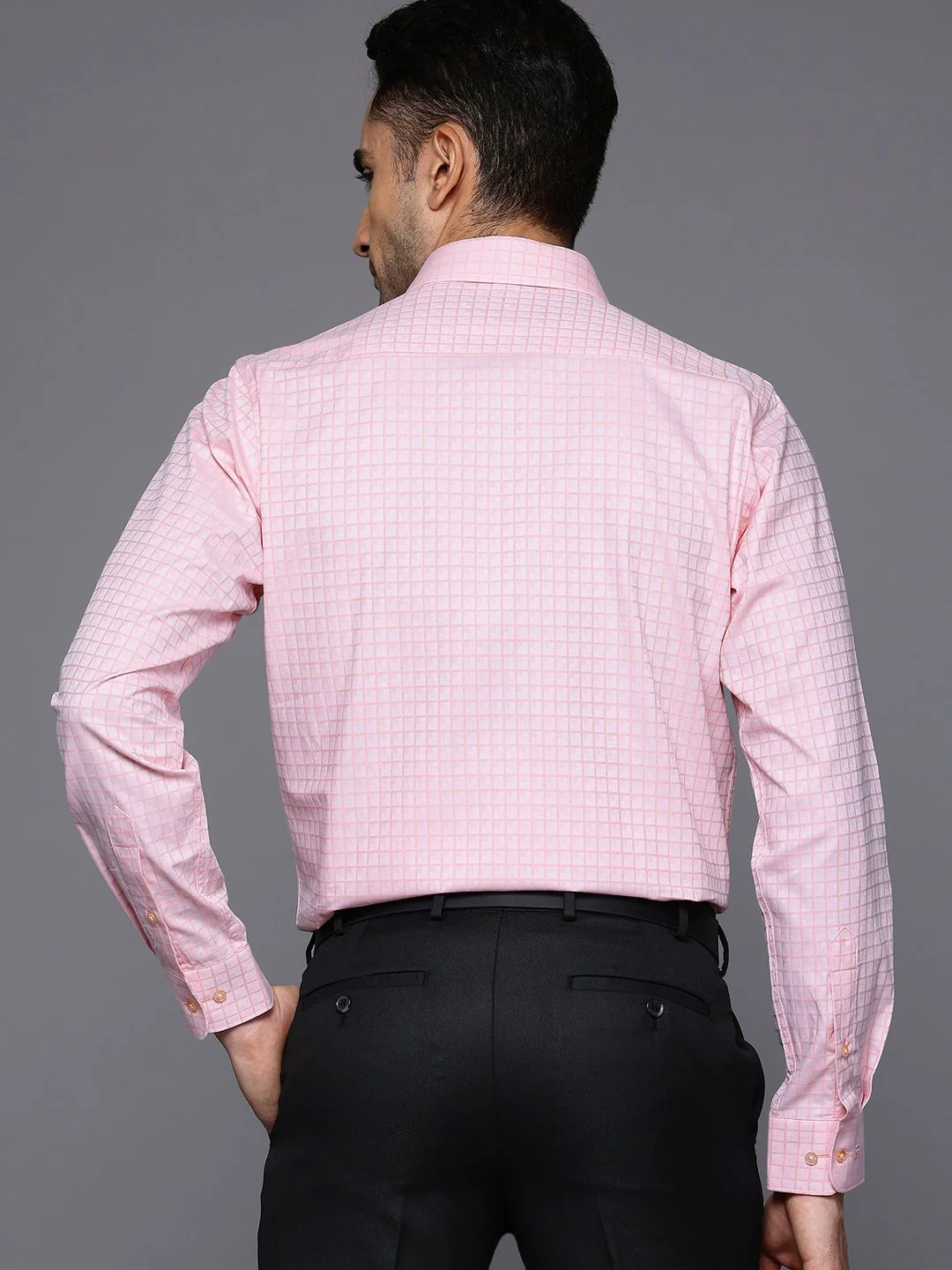 Raymond Pure Cotton Slim Fit Self-Checked Formal Shirt - Image 4