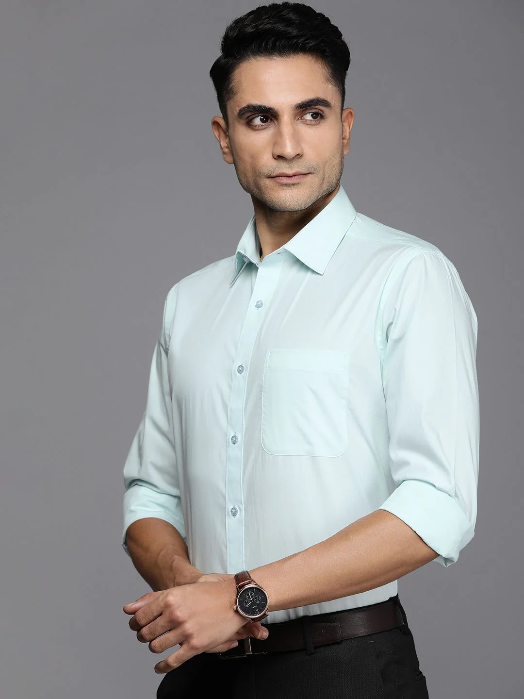 Raymond Pure Cotton Slim Fit Solid Formal Shirt