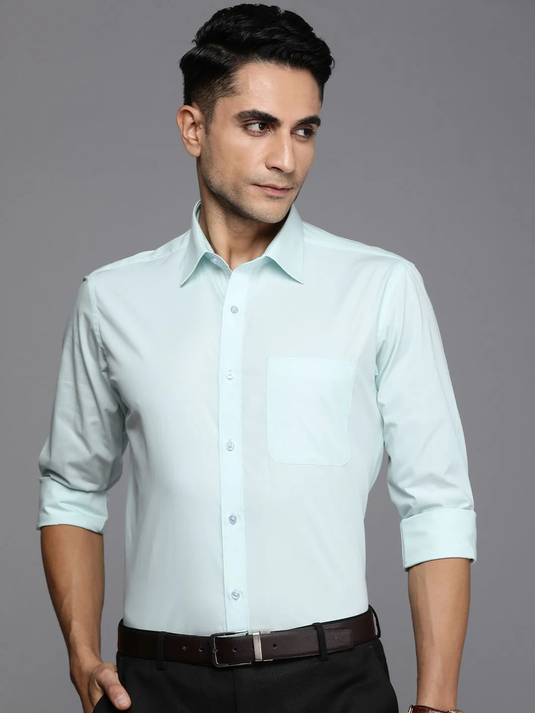 Raymond Pure Cotton Slim Fit Solid Formal Shirt - Image 5