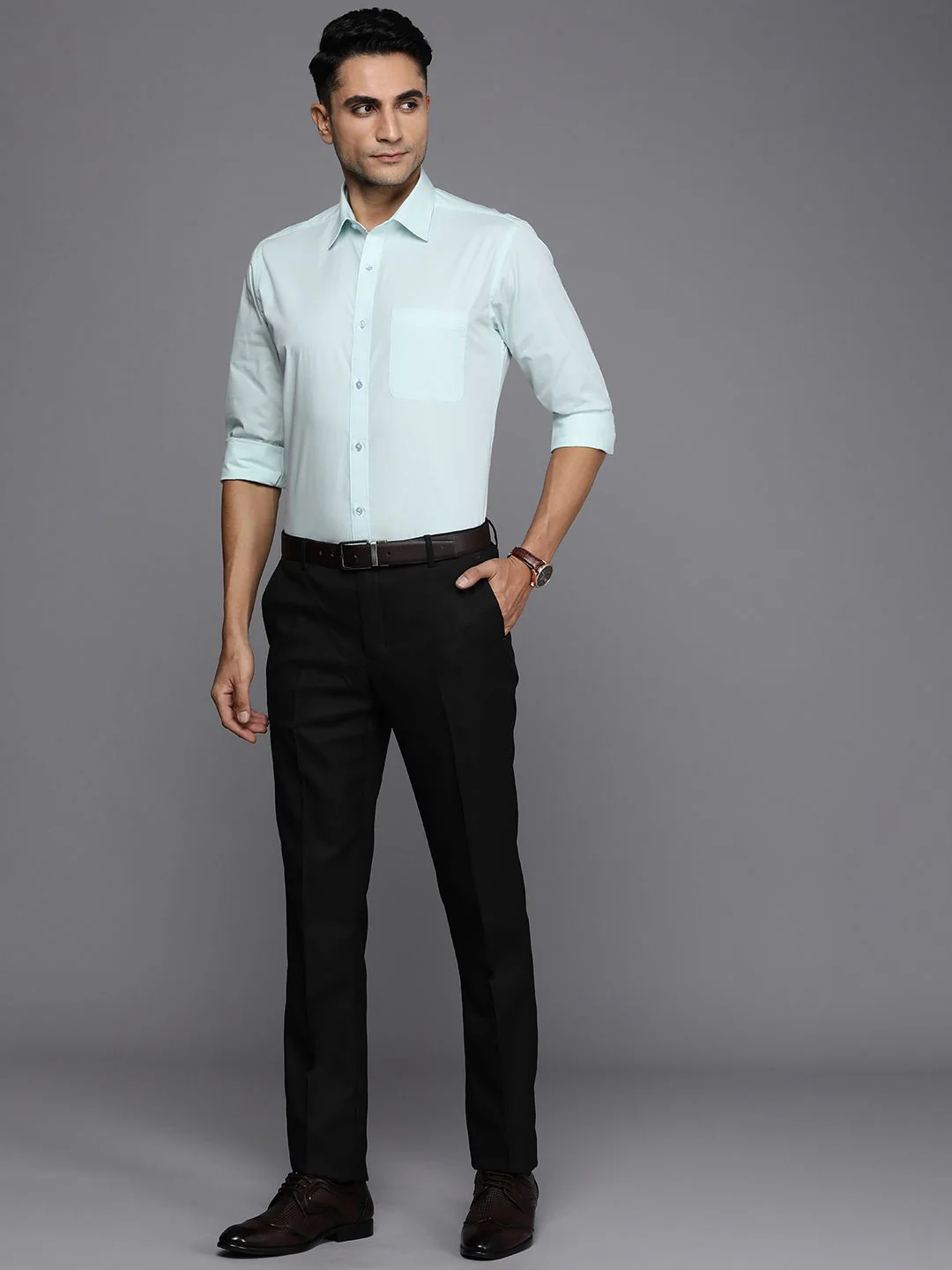 Raymond Pure Cotton Slim Fit Solid Formal Shirt - Image 6