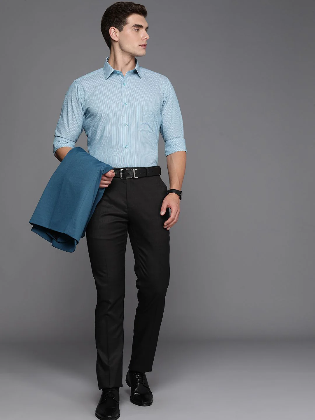 Raymond Pure Cotton  Slim Fit Striped Formal Shirt - Image 6