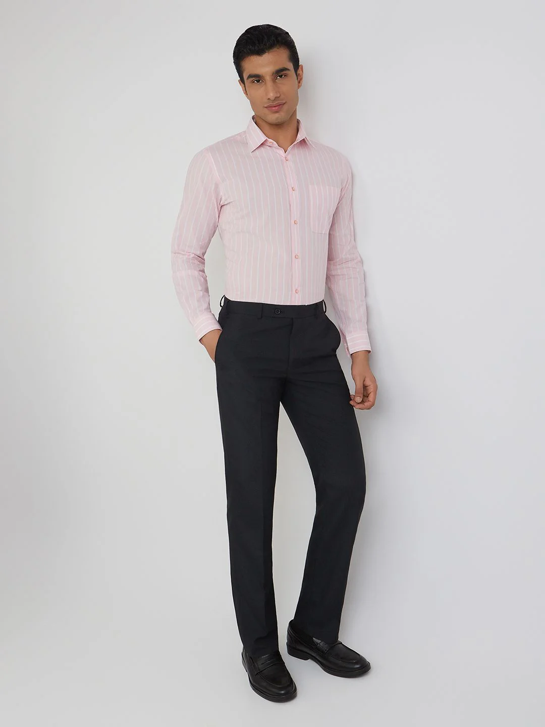 Raymond Pure Cotton Slim Fit Striped Formal Shirt - Image 6