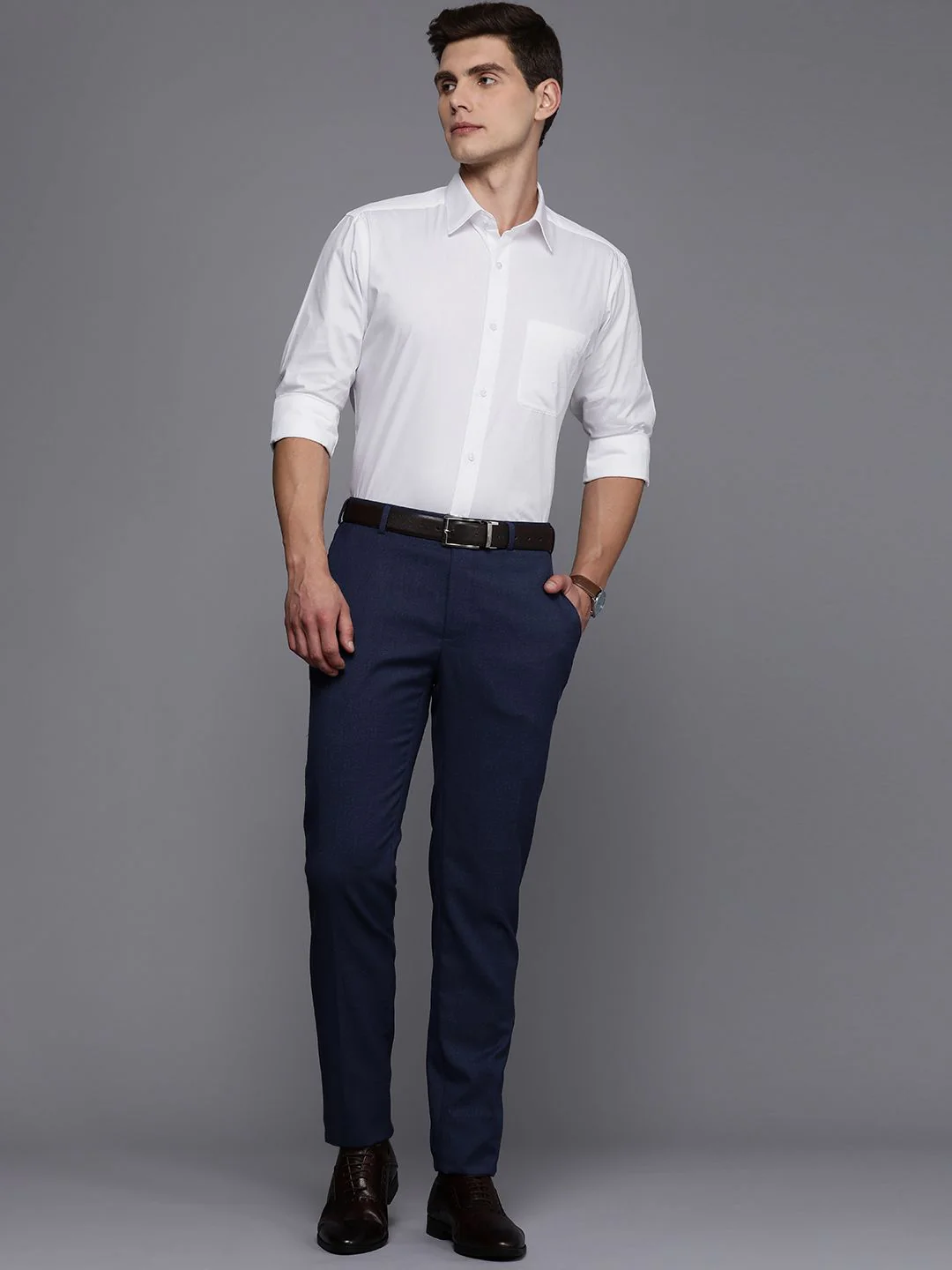Raymond Pure Cotton Textured Slim Fit Formal Shirt - Image 6