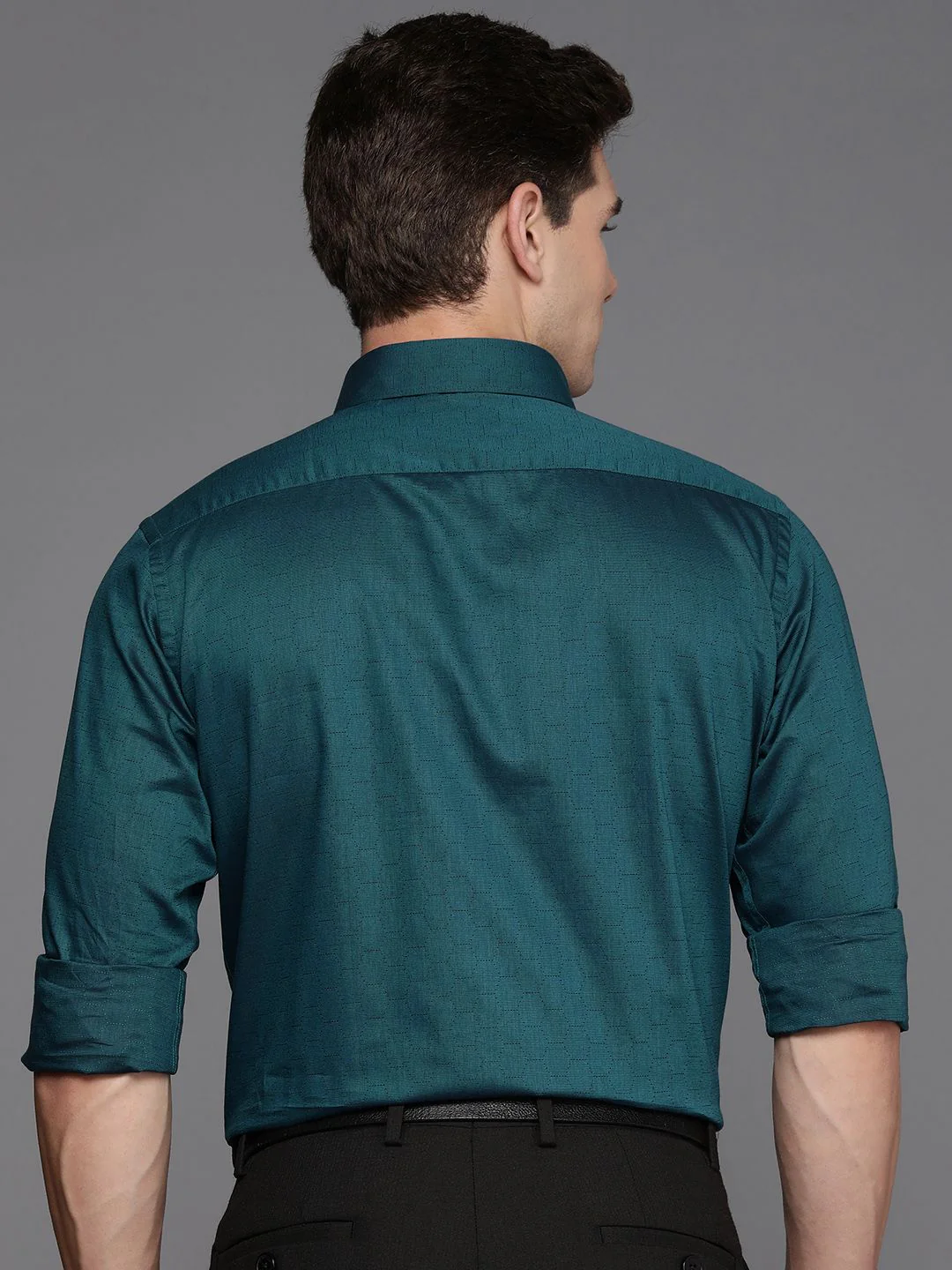 Raymond Pure Cotton Textured Slim Fit Opaque Formal Shirt - Image 4