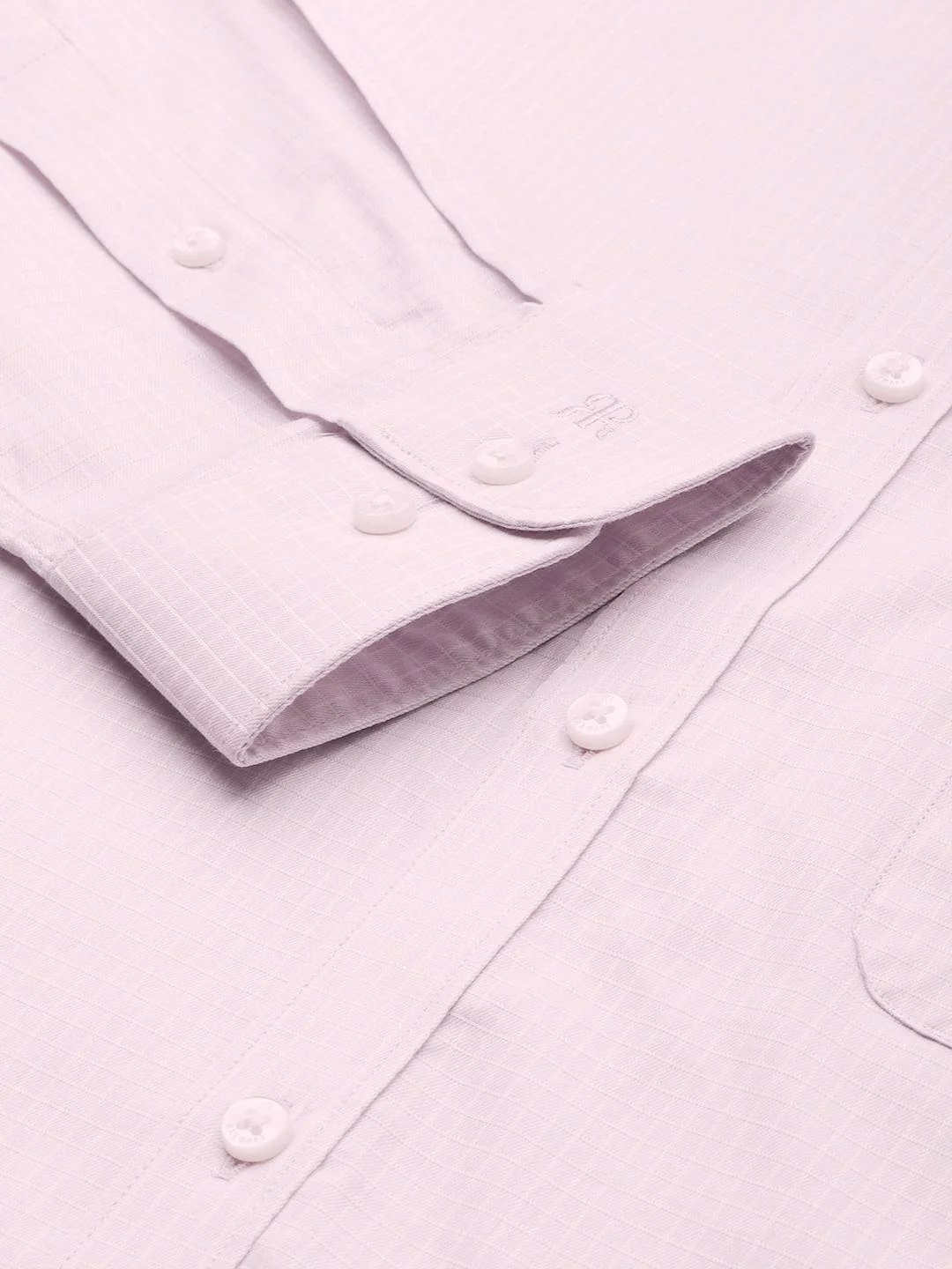Raymond Self Design Checked Slim Fit Pure Cotton Formal Shirt - Image 3