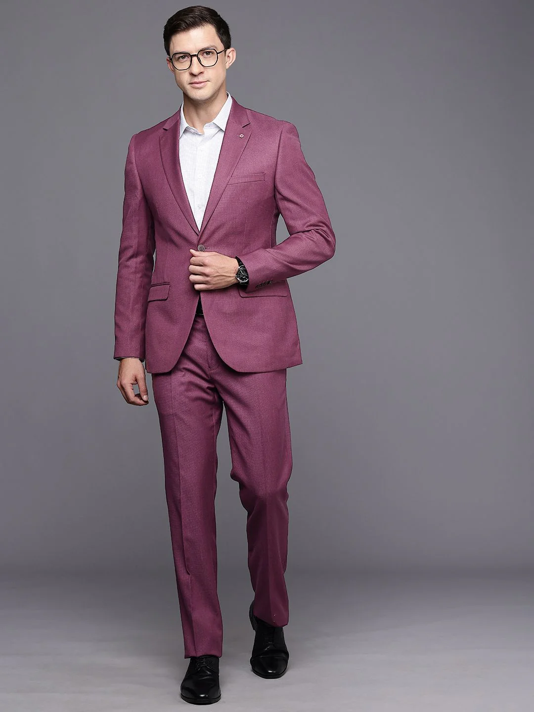 Raymond Self Design Contemporary Fit Single Breasted 2-Piece Formal Suit - Image 6
