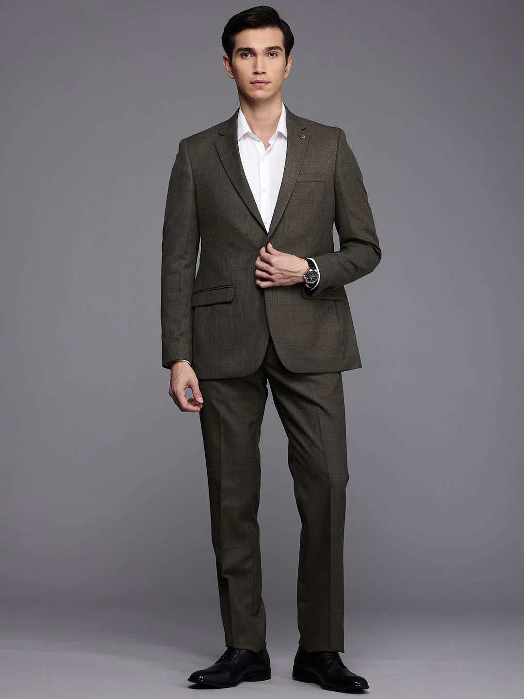 Raymond Self Design Notched Lapel Single-Breasted Formal 2 Piece Suits - Image 5