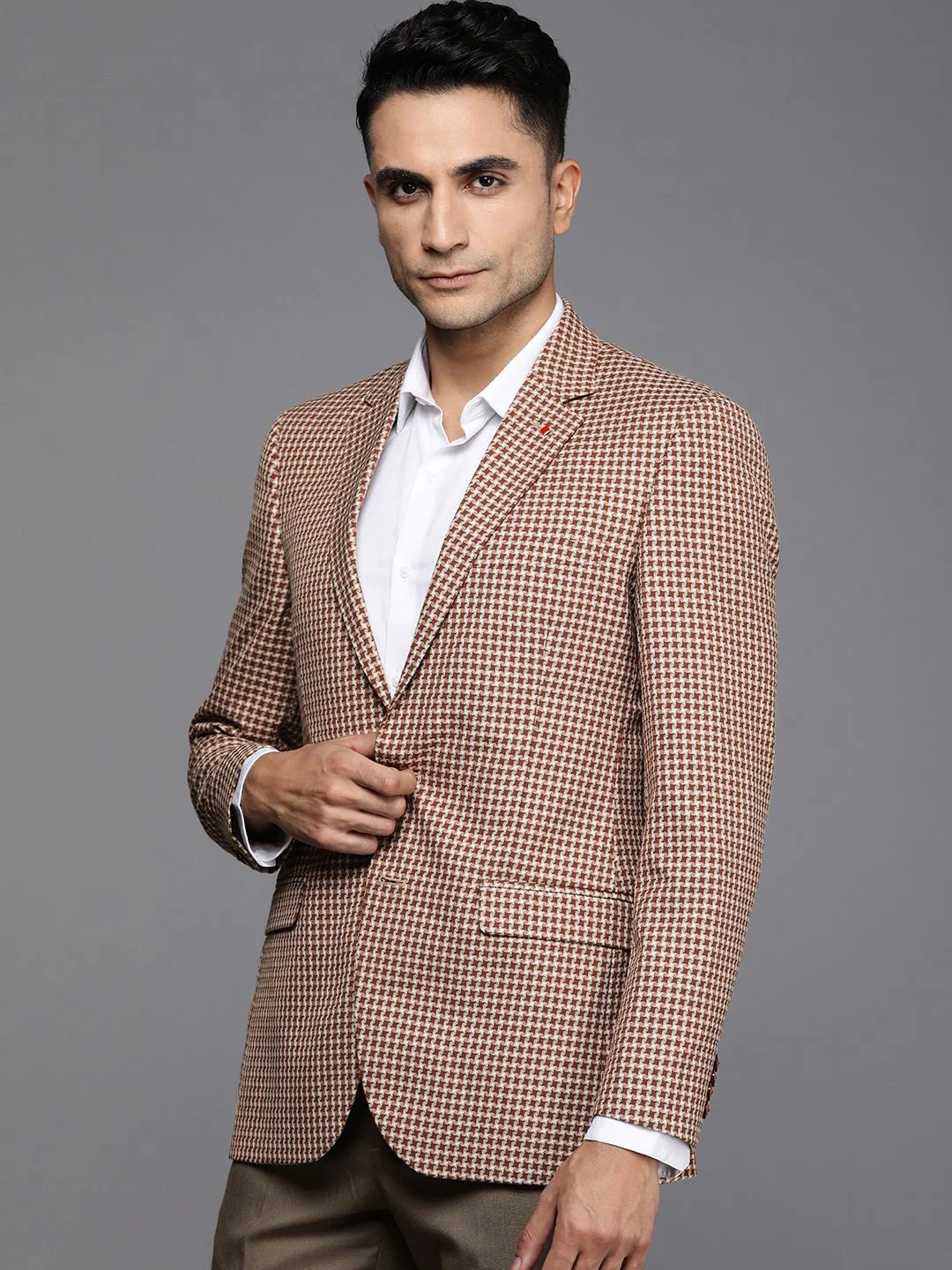 Raymond Self Design Textured Contemporary Fit Single Breasted Formal Blazer - Image 3