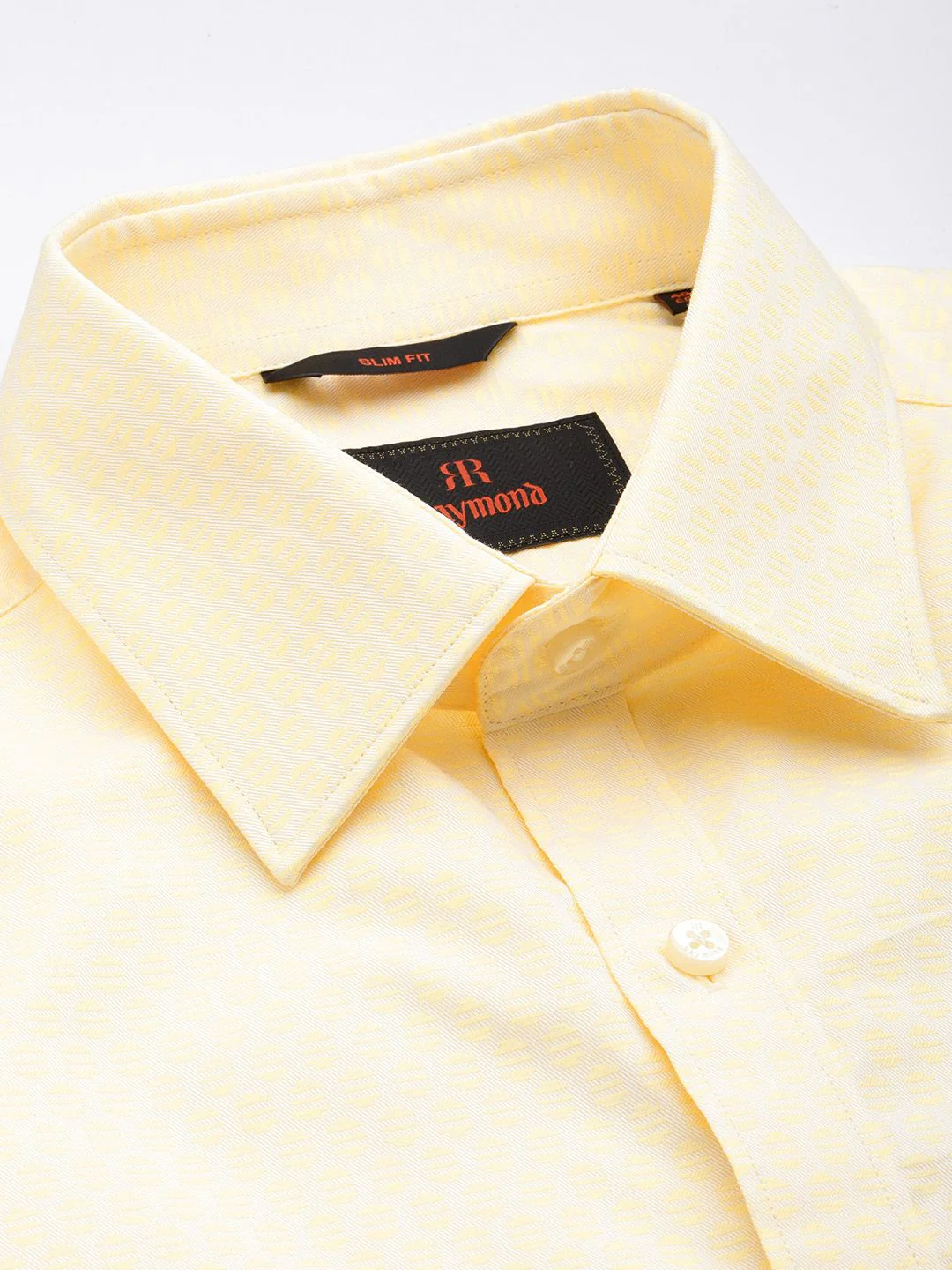 Raymond Self Design Textured Pure Cotton Slim Fit Formal Shirt - Image 2