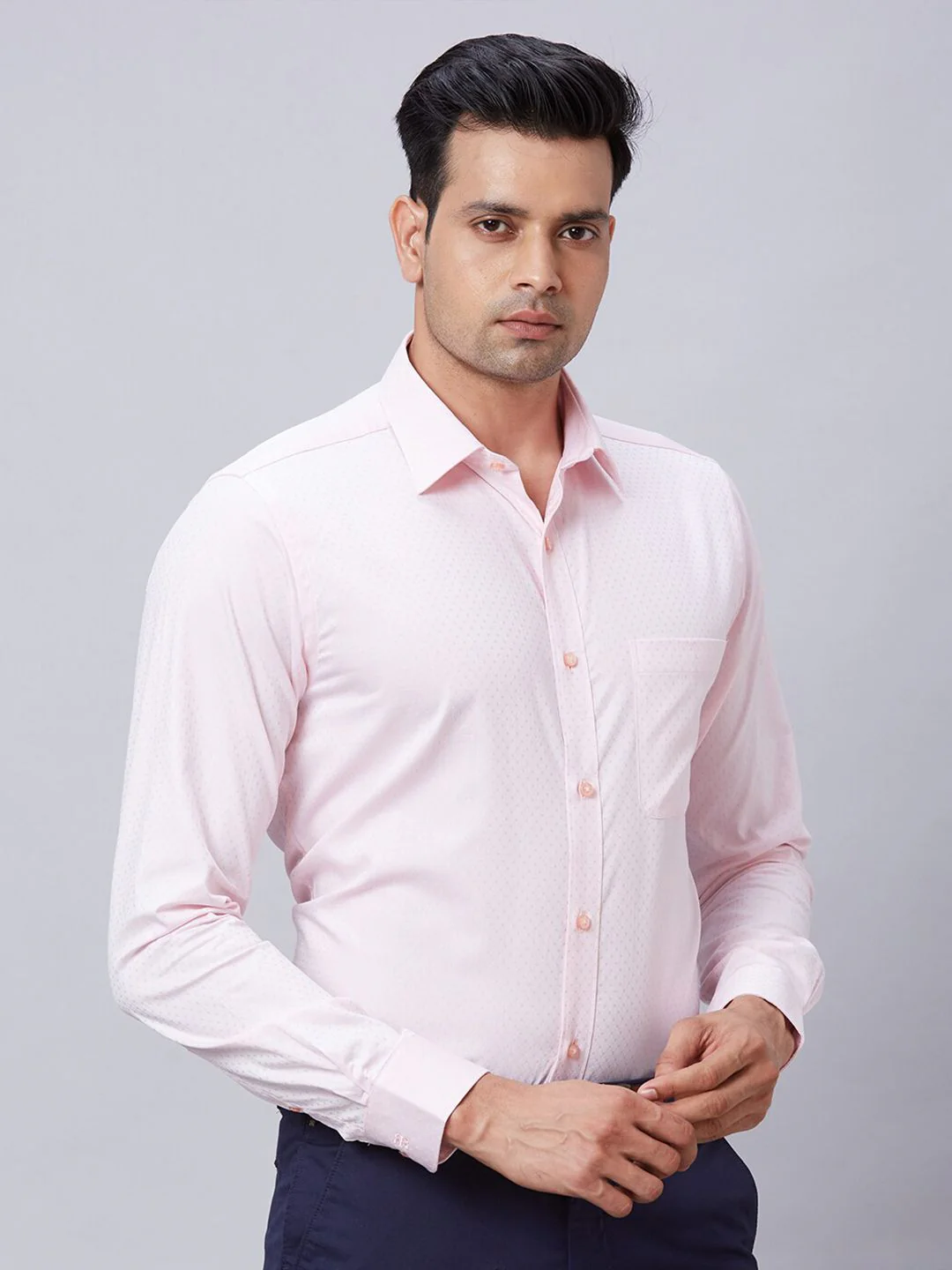 Raymond Self Designed Pure Cotton Slim Fit Formal Shirt - Image 3