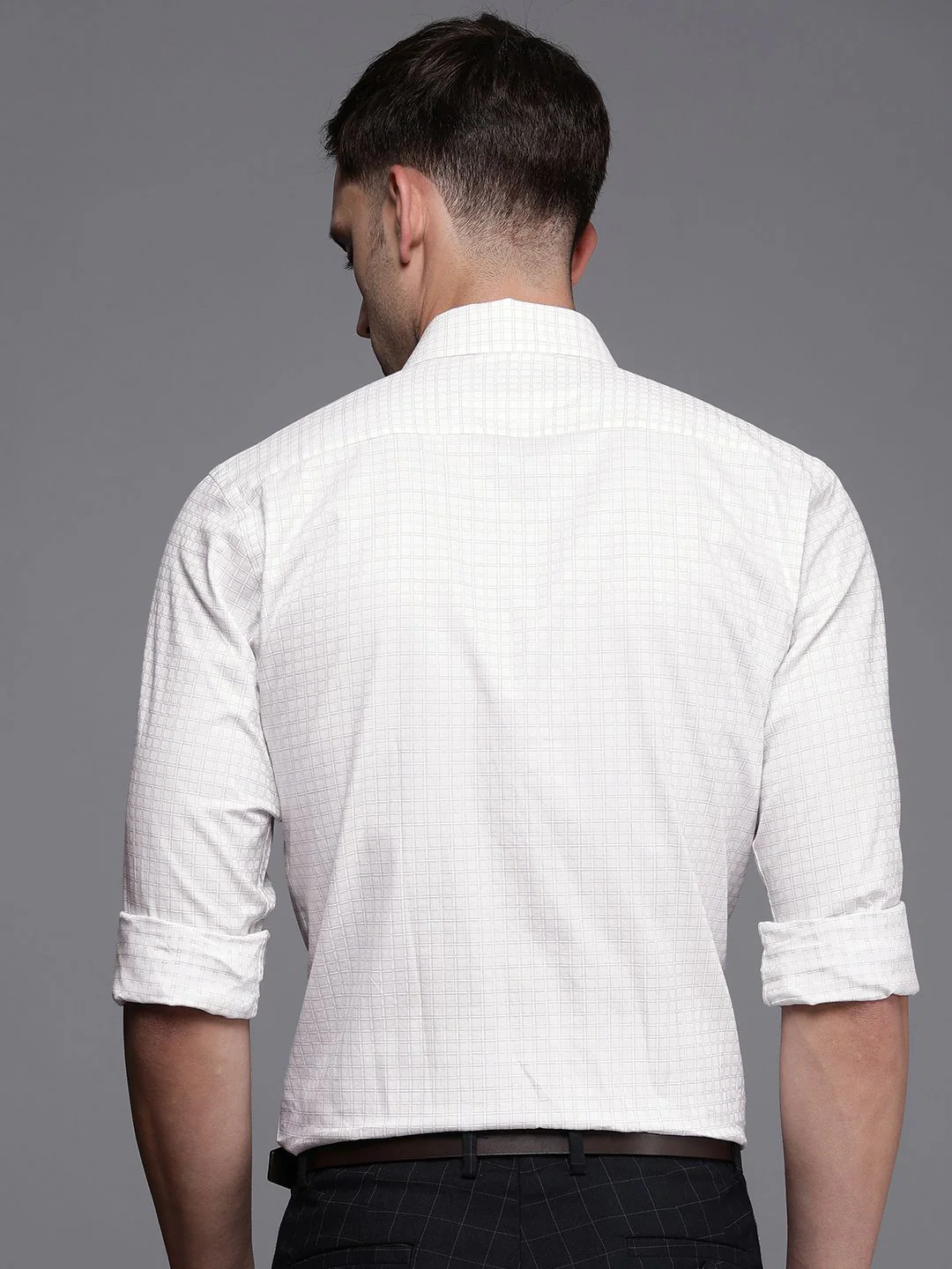 Raymond Slim Fit Checked Pure Cotton Formal Shirt - Image 4