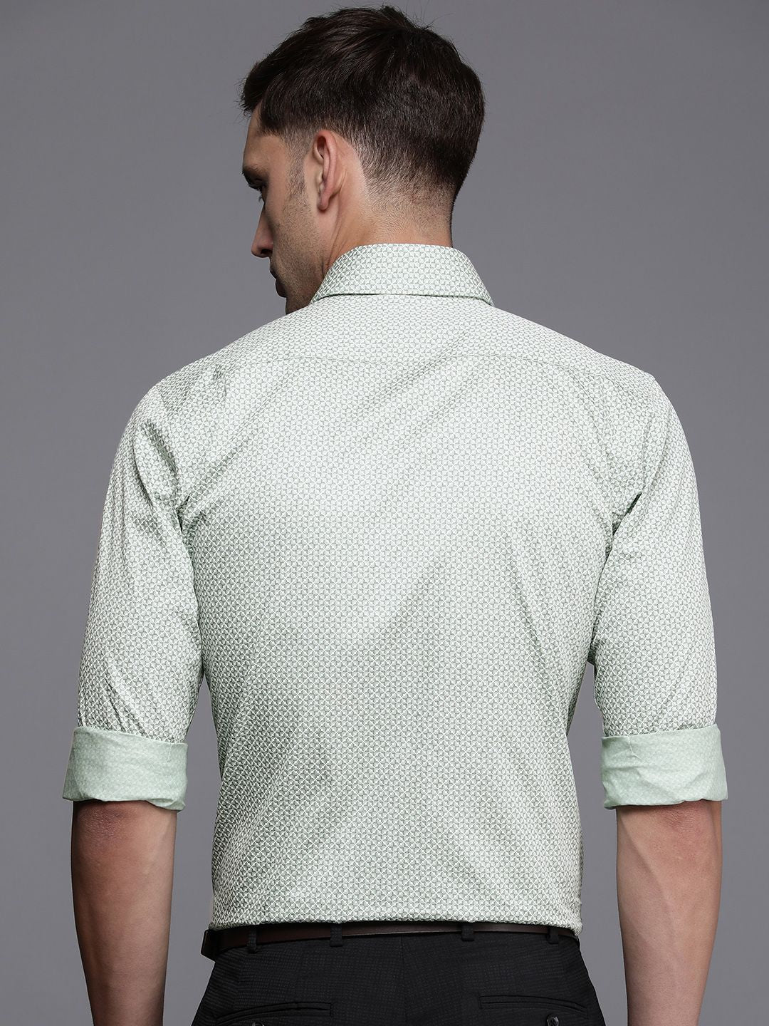 Raymond Slim Fit Geometric Printed Pure Cotton Formal Shirt - Image 4