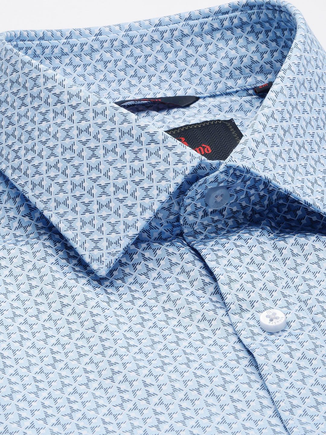 Raymond Slim Fit Geometric Printed Pure Cotton Formal Shirt - Image 2