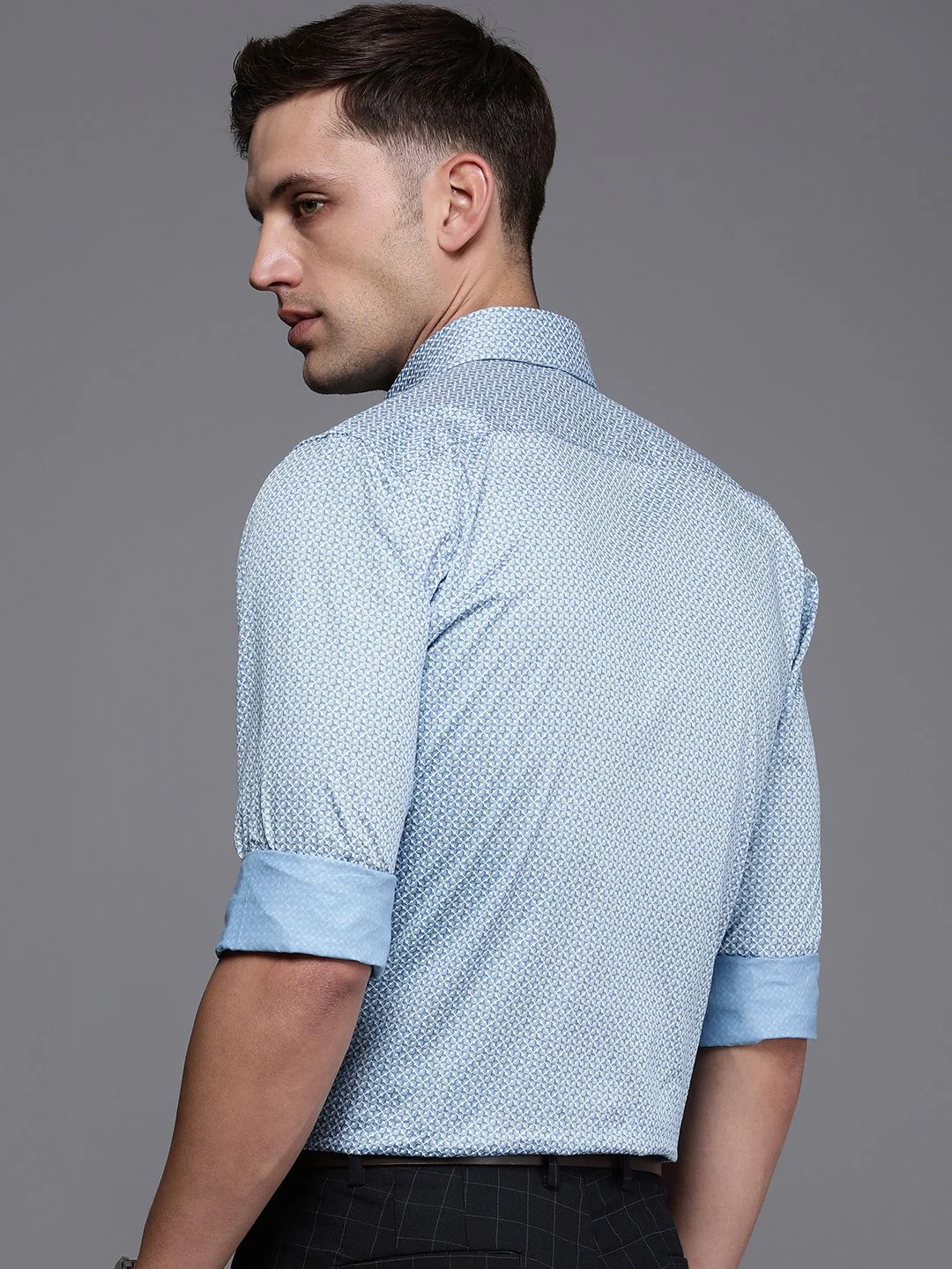 Raymond Slim Fit Geometric Printed Pure Cotton Formal Shirt - Image 4