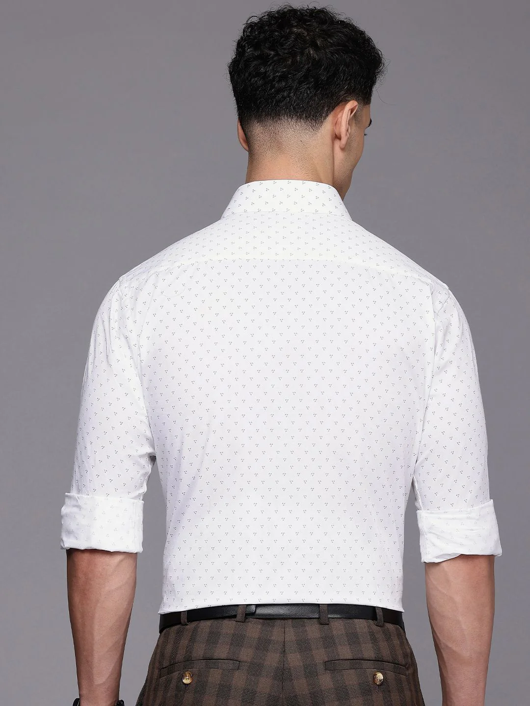Raymond Slim Fit Geometric Printed Pure Cotton Formal Shirt - Image 4